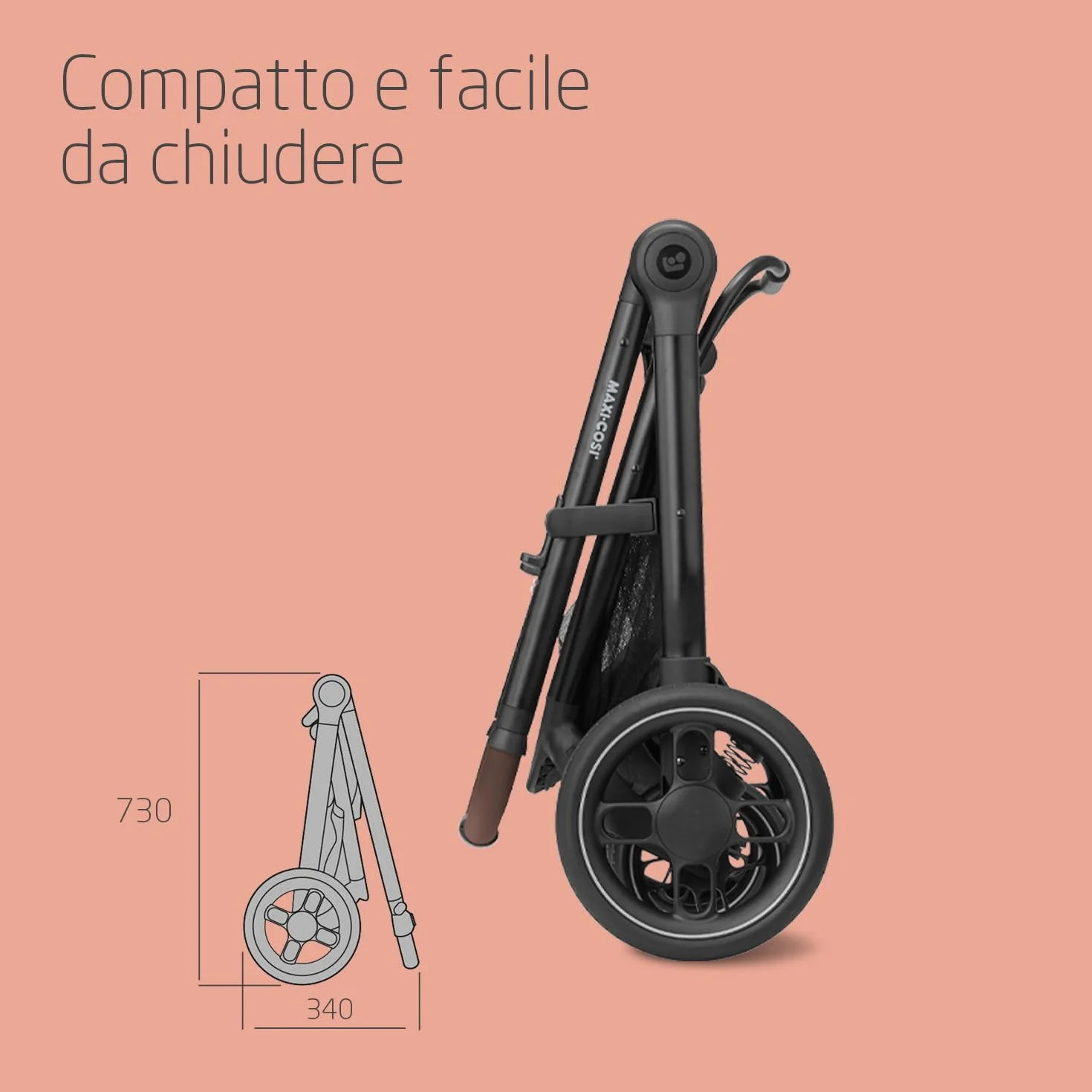 Maxi-Cosi Zelia S Trio 3 w 1 Passeggino neonati 0-4 anni 22 kg Grigio