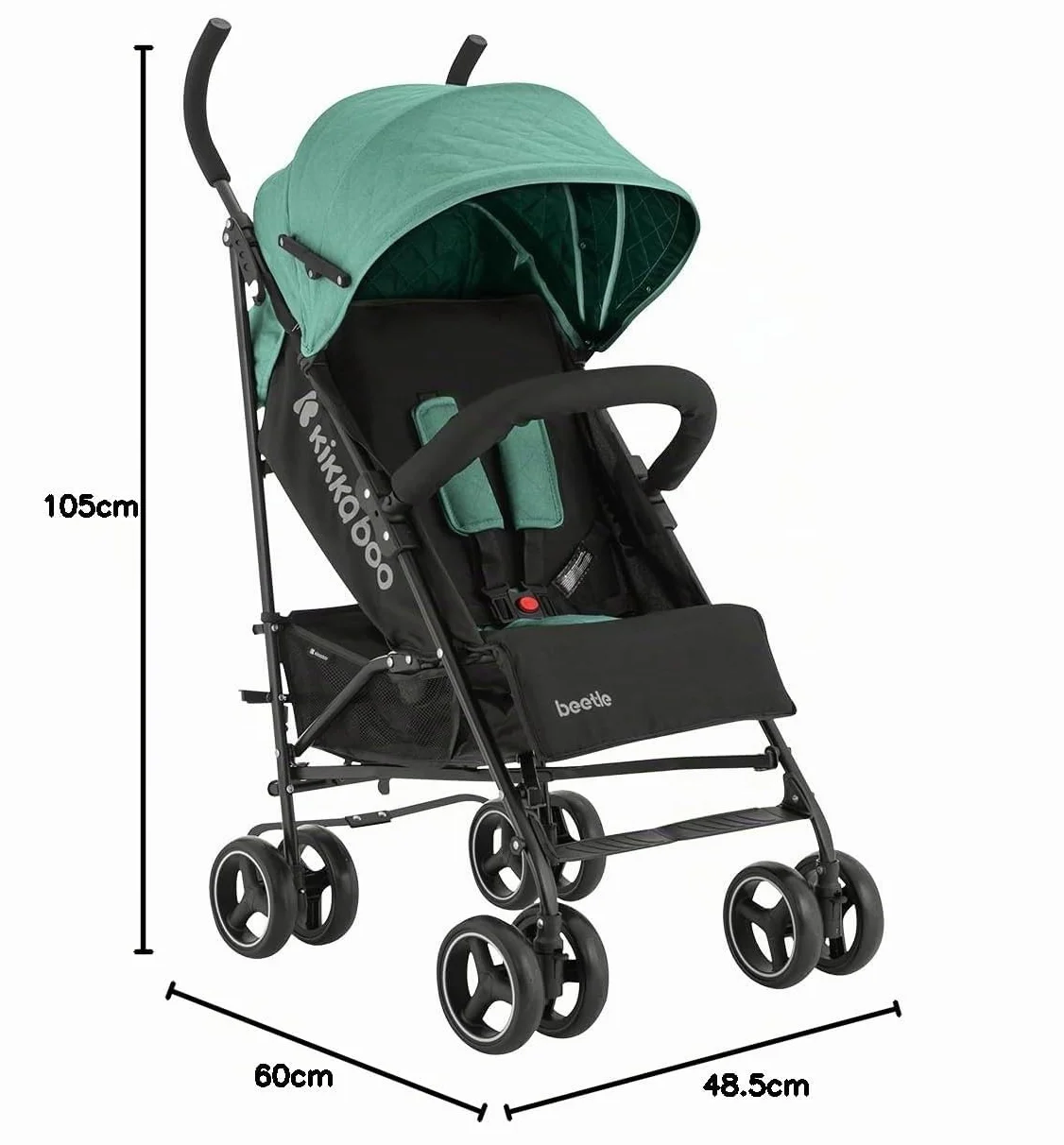 Passeggino KikkaBoo BEETLE da viaggio fino a 22 kg Pieghevole Leggero Compatto Menta