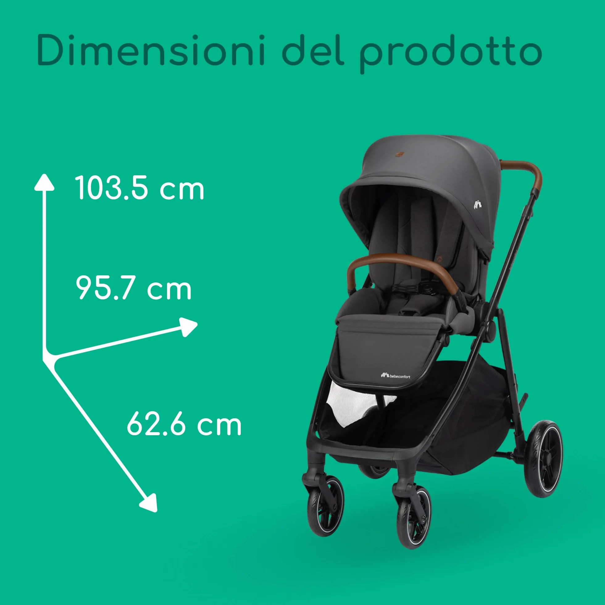 Bebeconfort Luvia Trio Passeggino 3 in 1 0-4 anni 0-22 kg Mineral Graphite