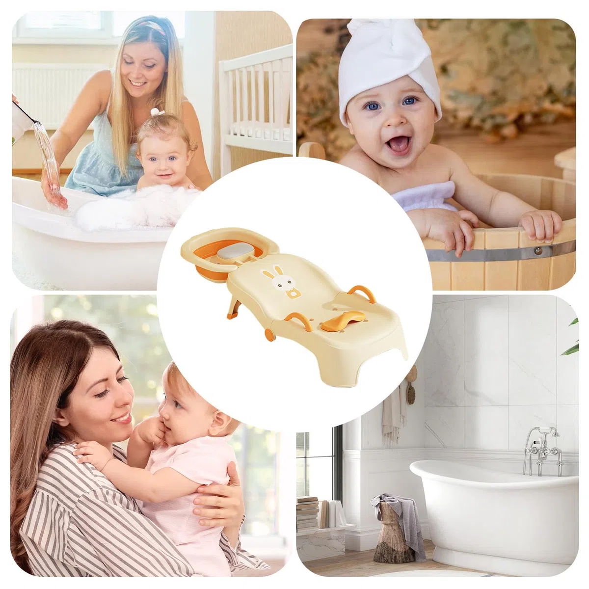 Sedia Shampoo Per Bambini | Sgabello Pieghevole per Lavaggio Capelli Bimbi Bagno,Poltrona Reclinabile Per Lavaggio Capelli Utilizzo Domestico E Professionale 0-10 Anni
