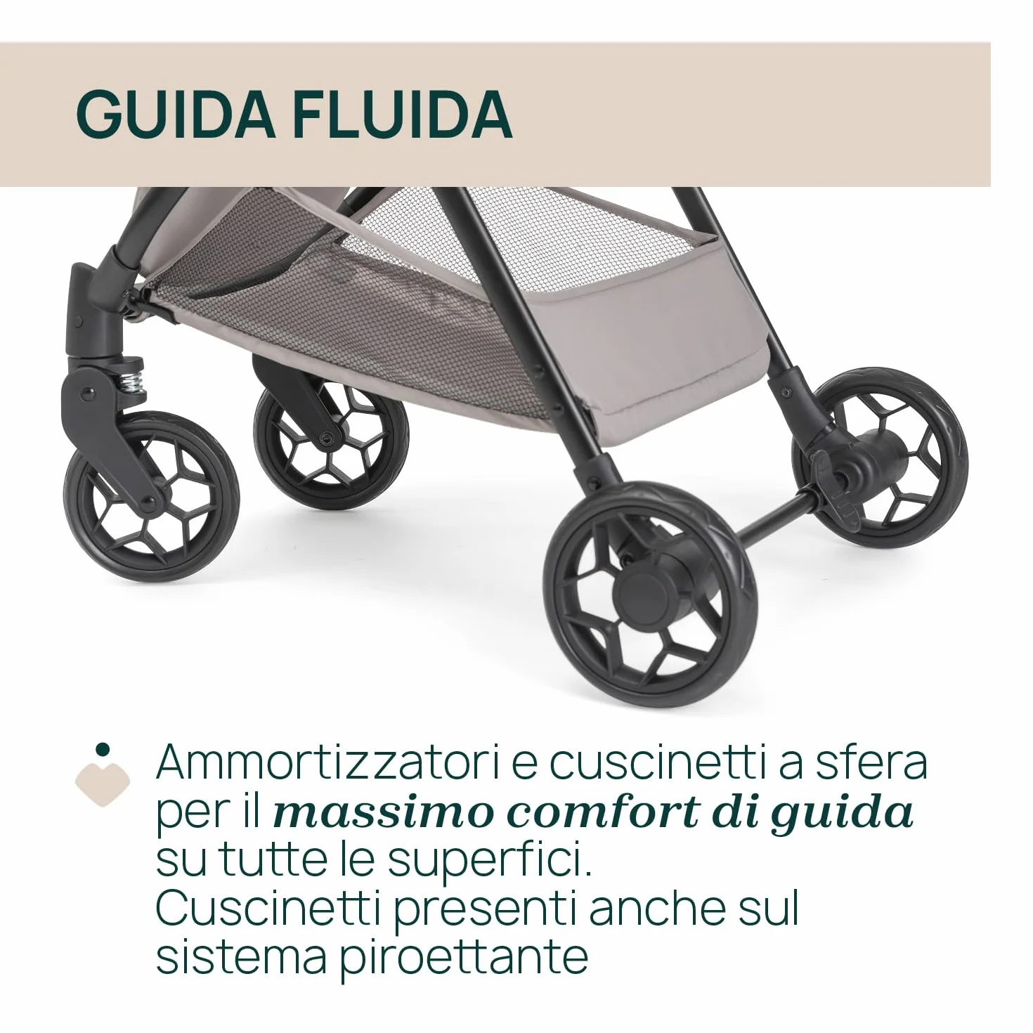 Chicco Passeggino Taormina 0+ Mesi - 22 Kg Leggero Chiusura Smart Compatta Capotte Estensibile UV50+ Antipioggia Schienale Regolabile Poggiagambe Beige