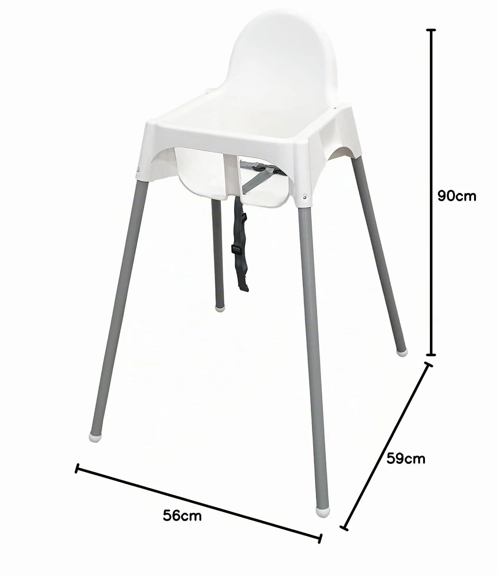 Ikea Antilop Seggiolino per Bambini con Cintura Bianco