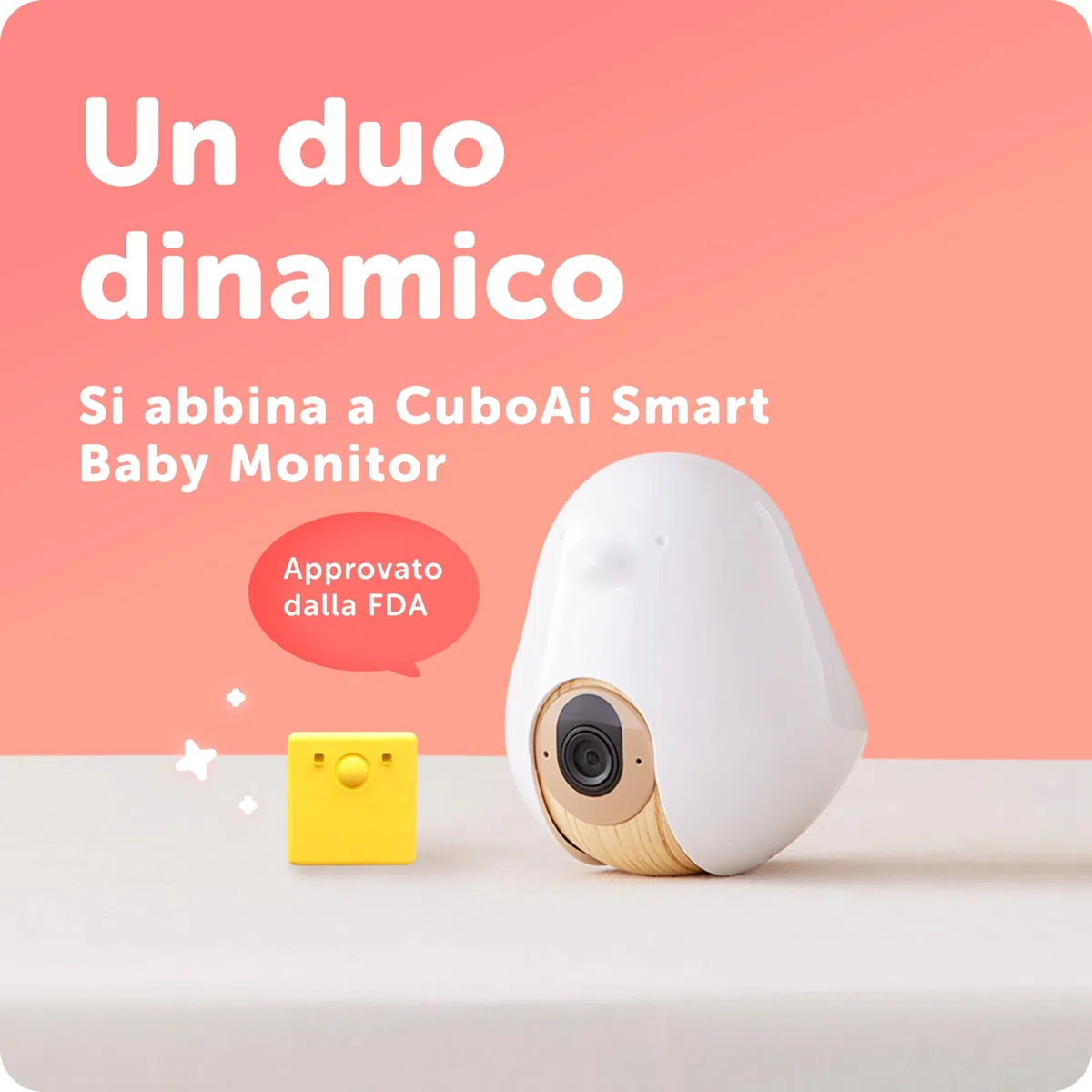 Temperatura intelligente CuboAi | Sensore termico di grado medico per monitorare continuamente la temperatura del bambino | Termometro ascellare indossabile | Deve essere abbinato Baby Monitor CuboAi