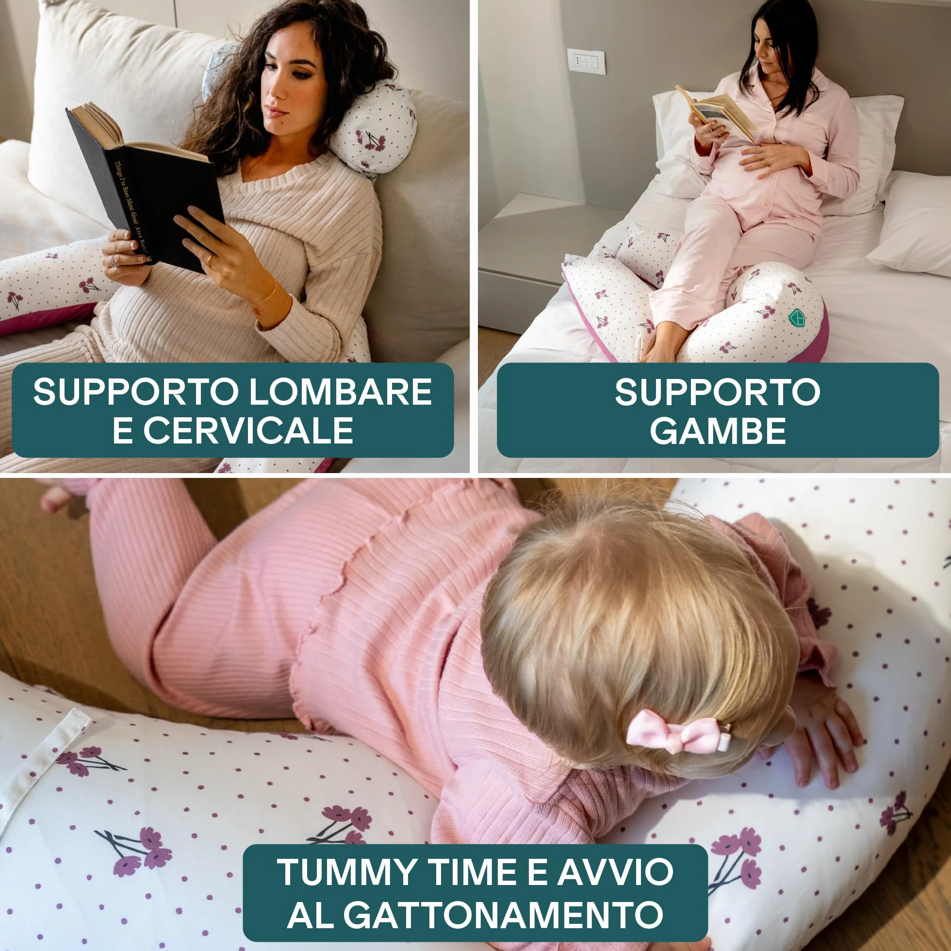 Koala Babycare Cuscino Gravidanza 2 in 1 XXL Sfoderabile Ipoallergenico Ergonomico 100% Cotone