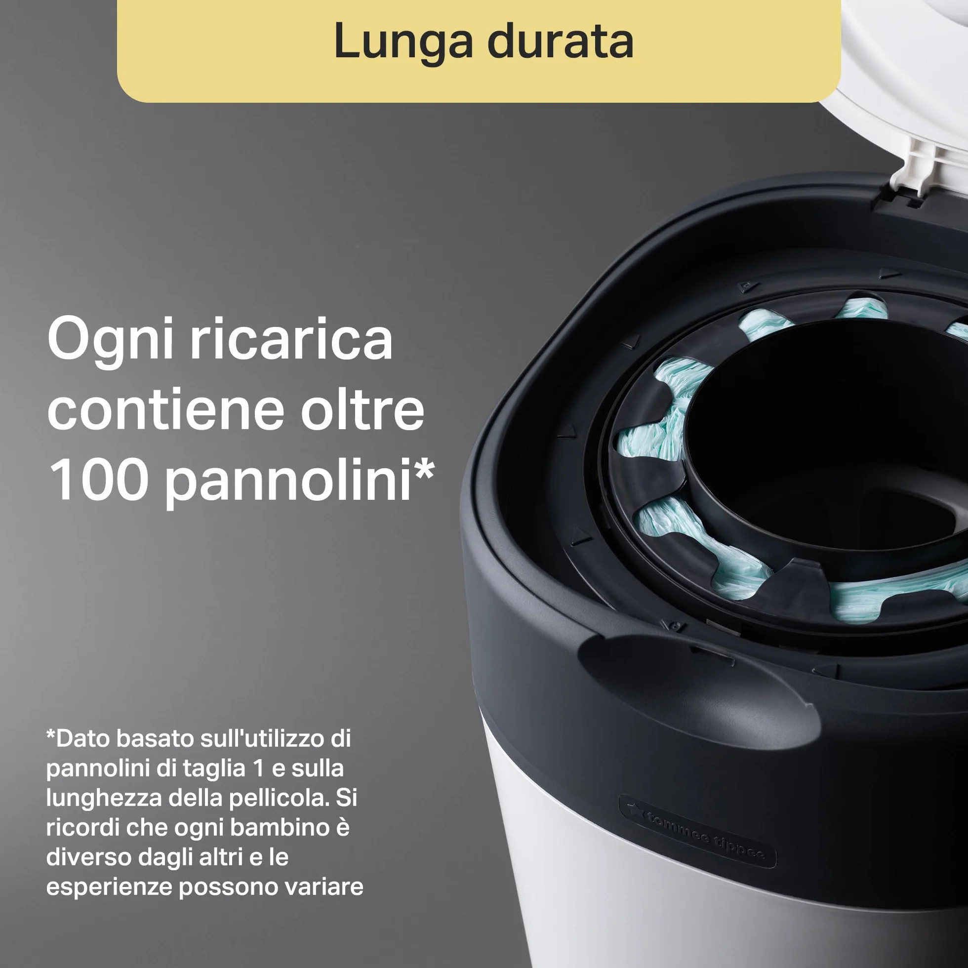 Tommee Tippee Starter Set Twist & Click Mangiapannolini con 12 Ricariche Pellicola Antibatterica Multistrato, Bianco