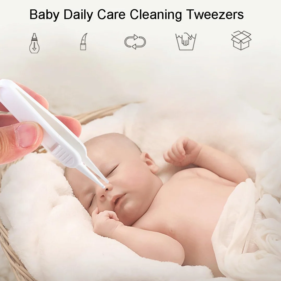 WeddHuis 4 Pezzi Baby Nose Pinzette, Plastica Pinzette Nasali per Bambini, Strumento per la Pulizia del Bambino Naso, Pinzetta di Sicurezza con Testa Tonda