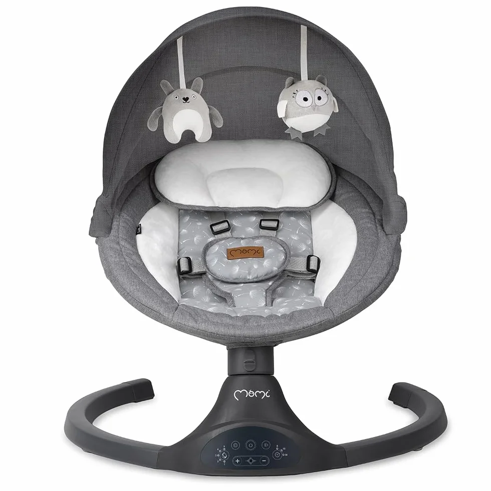 MoMi KENANI Sdraietta per bambini pieghevole 9 kg telecomando Bluetooth cintura sicurezza 5 punti
