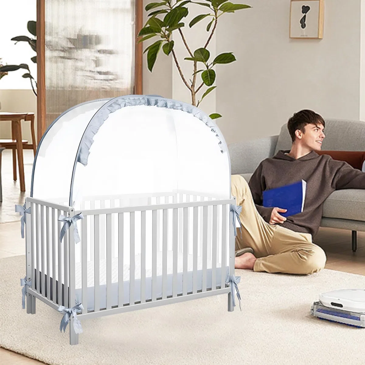 Tenda da campeggio per culla: emergente in rete traspirante, protezione di sicurezza anti-arrampicata, protezione leggera per lettino per bambini piccoli | soluzione di sicurezza per dormire