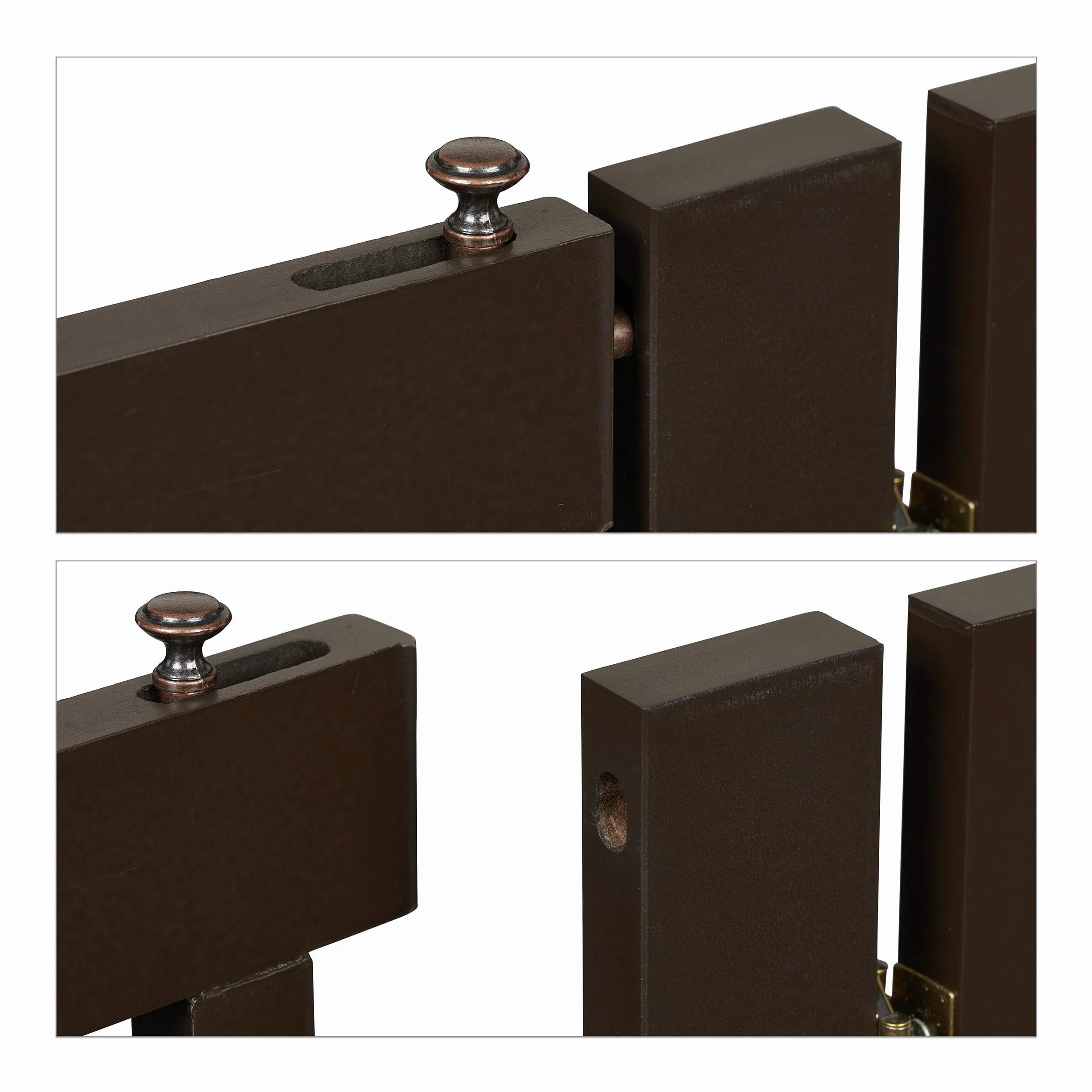 Relaxdays Cancelletto Animali, Barriera per Cani e Gatti, 3 Pannelli, Recinzione per Scale, MDF, 70x154 cm, Marrone
