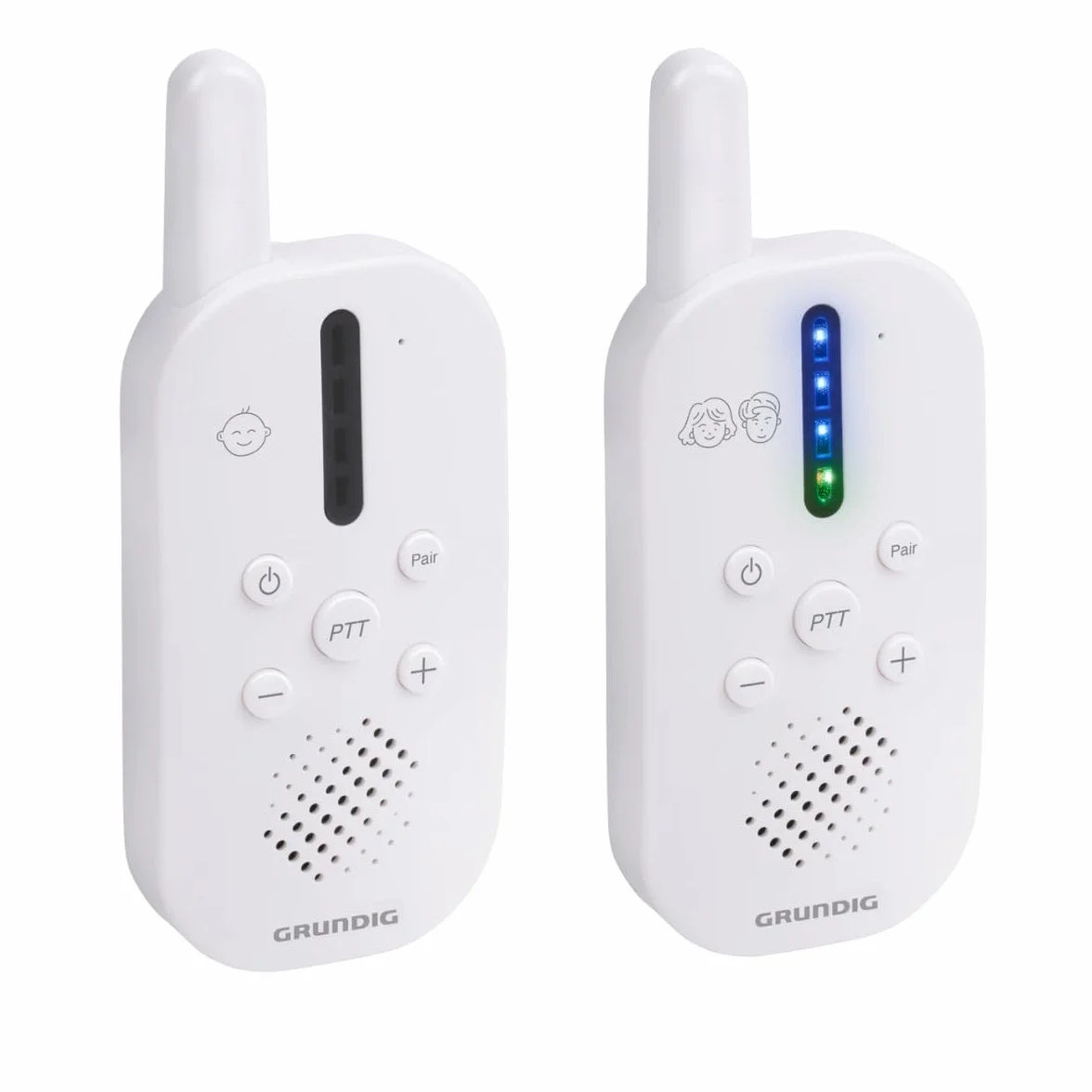 Grundig Baby Monitor Audio DECT Komunikacja Bidirekcyjna LED Dźwięku Baterie Biały