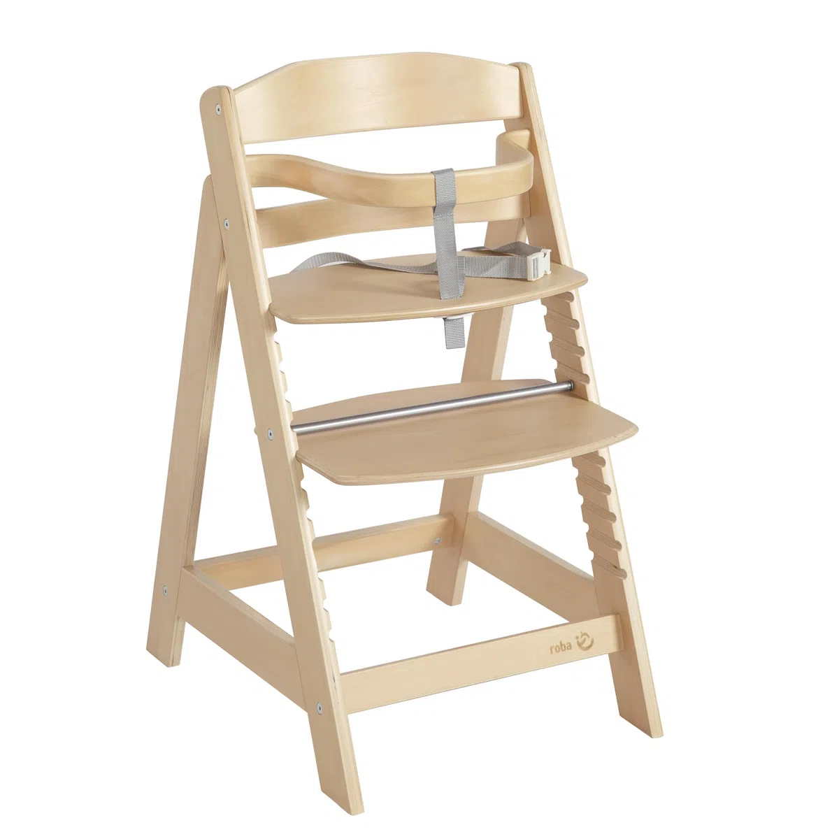 roba Seggiolone Scalabile Sit Up III in Legno Naturale - Altezza Regolabile - da 6 Mesi fino a 50 kg - Seggiolone Resistente con Barra di Sicurezza