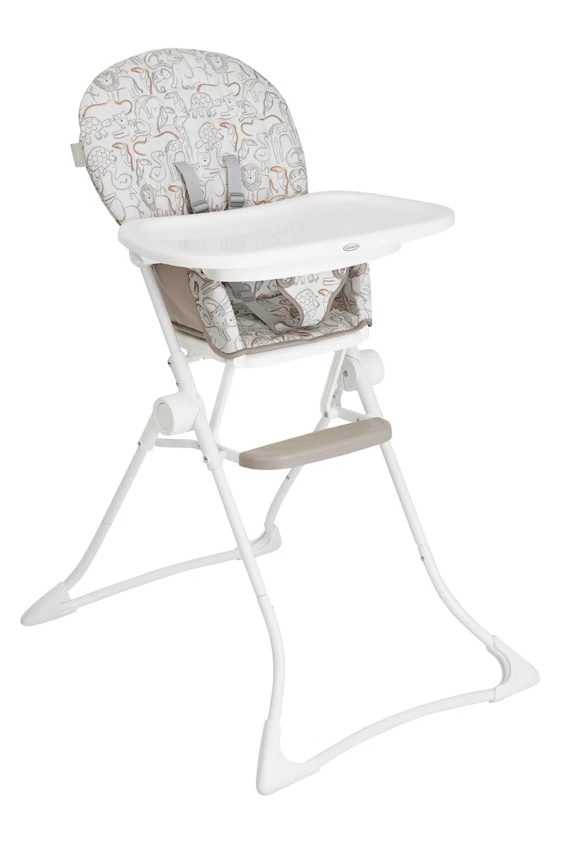 Graco - MiniLite™ Seggiolone con chiusura compatta, leggero con soli 4,7 kg, da 6 mesi fino a 3 anni circa (max. 15kg), fantasia Safari