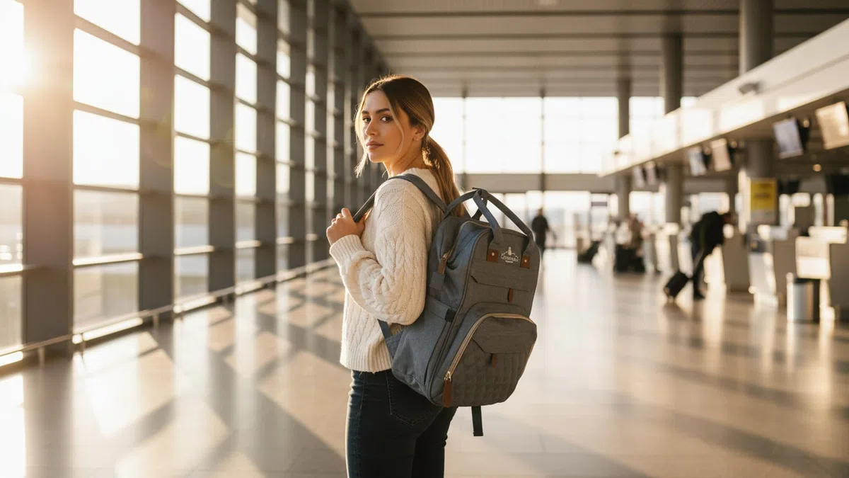 Zaino per pannolini 3 in 1 – Grande capacità con 13 tasche, lettino pieghevole e zanzariera incorporata, borsa da viaggio multifunzione, impermeabile, grigio o blu