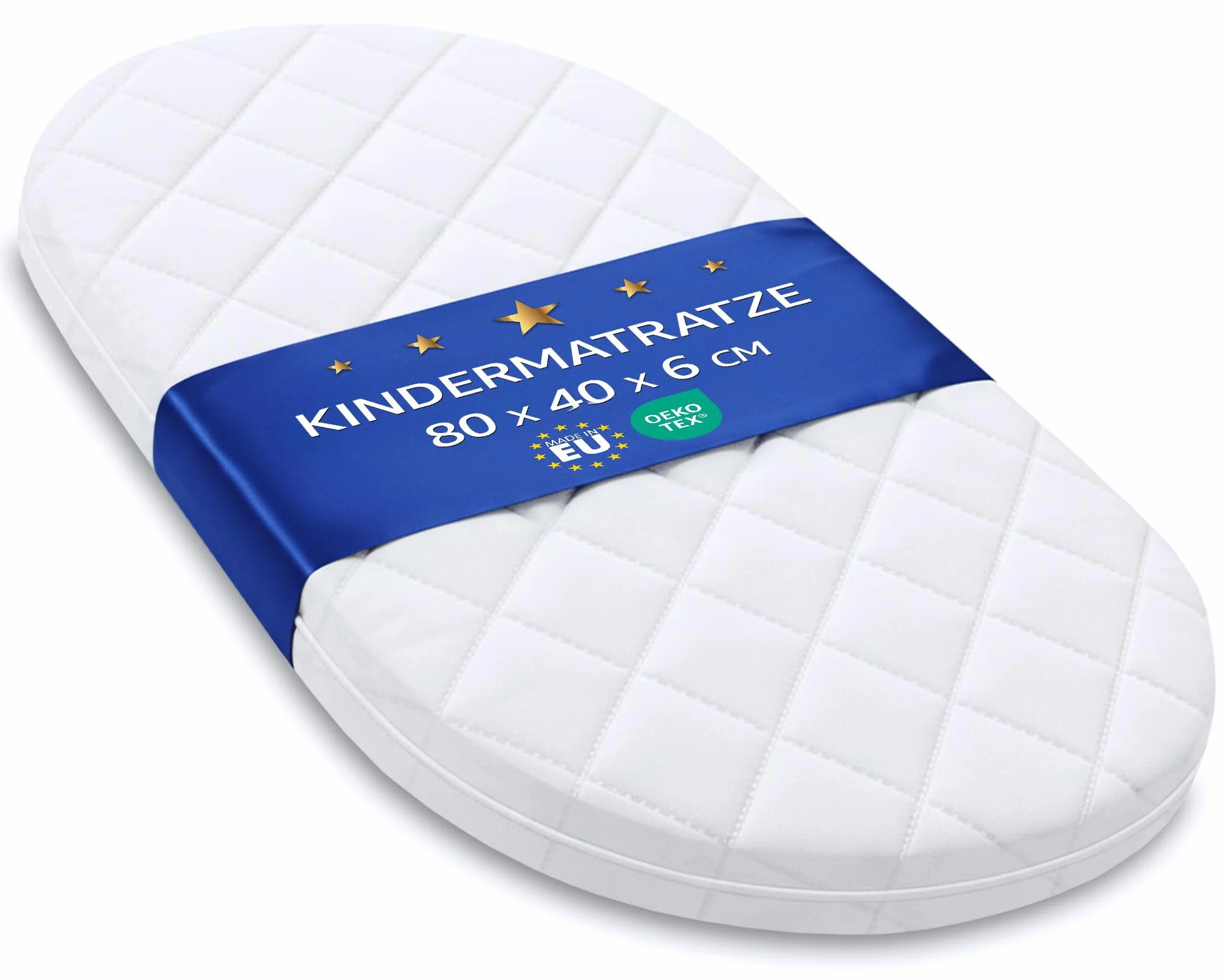 Materasso da culla BASIC - Ovale materassino bambini per navicella carrozzina passeggino e lettino neonato 40 x 80 Baby materassi antisudore Oeko-Tex
