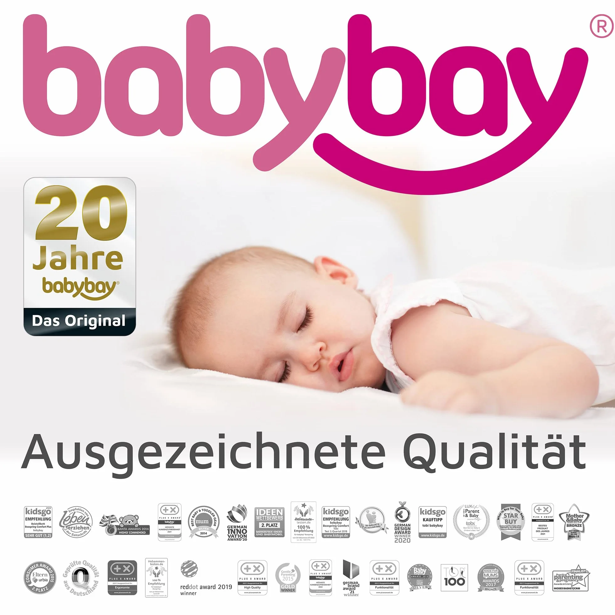 babybay Paracolpi in rete a nido d'ape, adatto per modello Maxi, Molle, Comfort e Comfort Plus, bianco