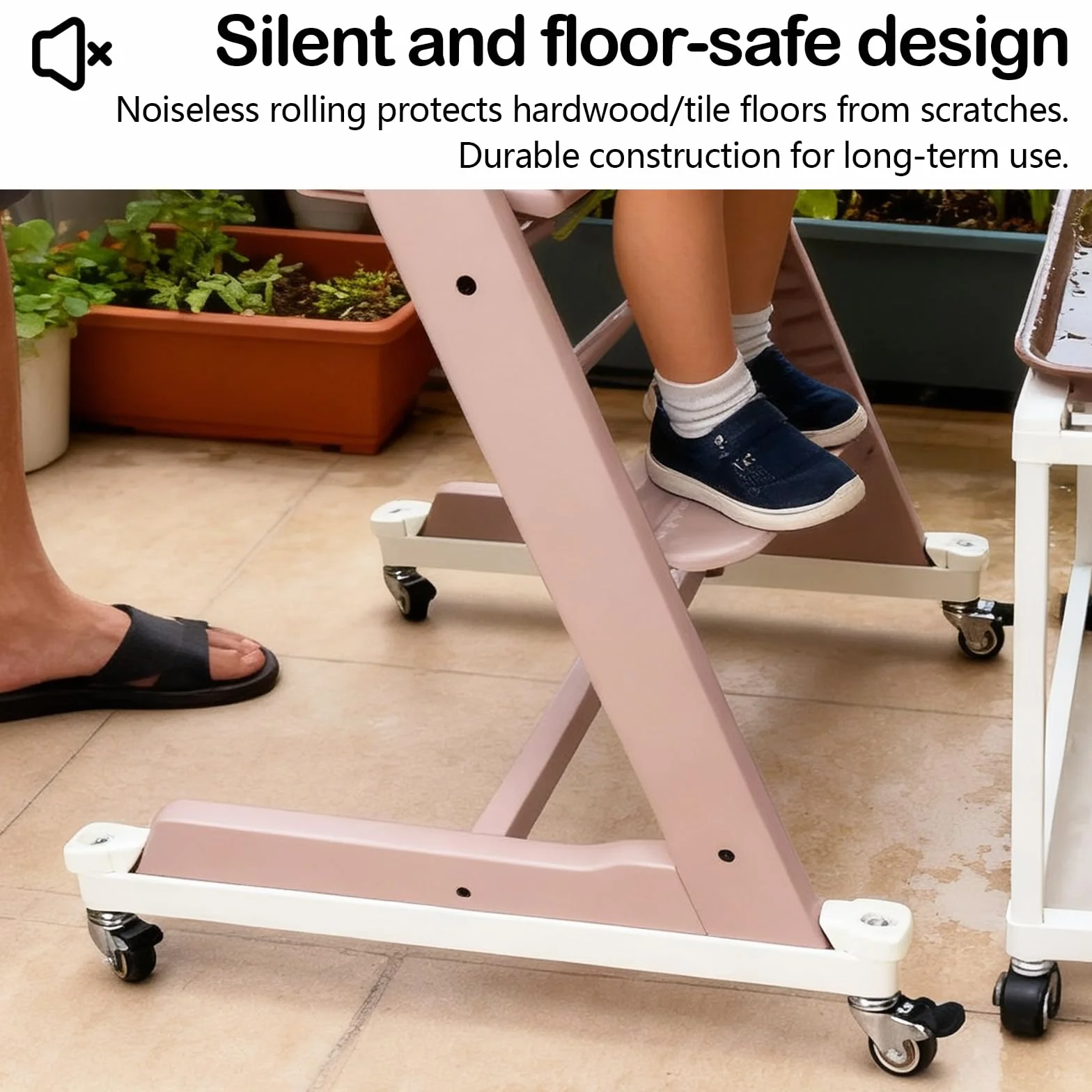 Ruote Compatibili Con Seggiolone, Rotelle Ruote Adatte Al Seggiolone Per Stokke Tripp Trapp Con Blocchi Di Sicurezza Rotelle Per Pavimenti Duri Lisce E Silenziose Per Ogni Pavimento