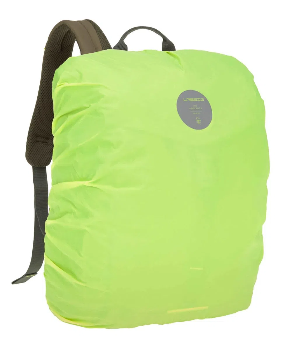 LÄSSIG Zaino fasciatoio borsa per pannolini con fasciatoio zaino da trekking attacco per carrozzina portabiberon Prodotto in modo sostenibile/Outdoor Backpack olive, oliva
