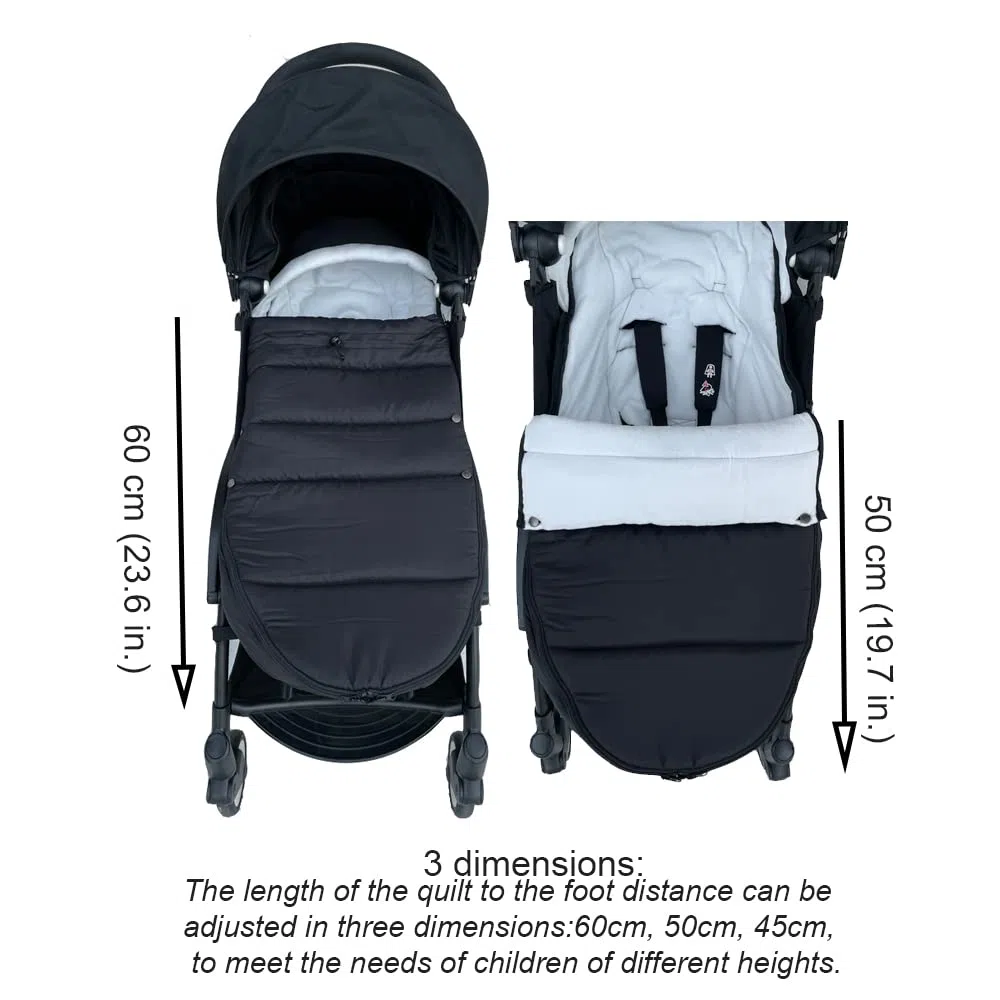 Coprigambe universale per passeggino compatibile con Babyzen YOYO/YOYO2, Stokke YOYO3 e Bugaboo, tessuto antivento e antigelo, facile da pulire (nero)