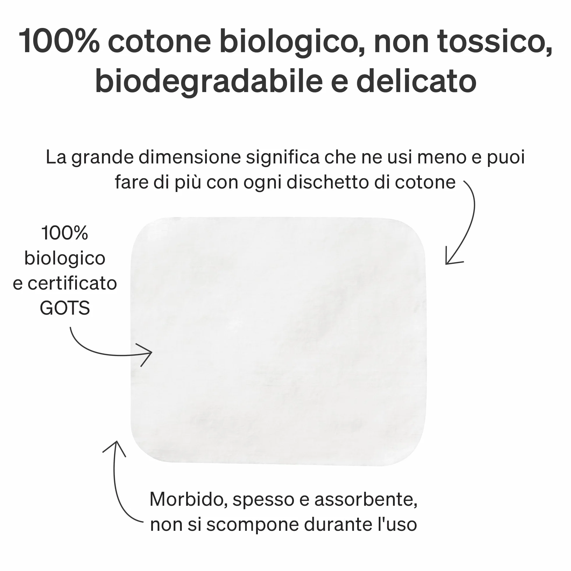 Quadrotti Cotone Neonato da Love Noobs, 360 Pezzi, Quadrotti Puro Cotone 100% Biologico Extra Morbido, XL (3.6 x 4.3 Pollici), Baby Skin