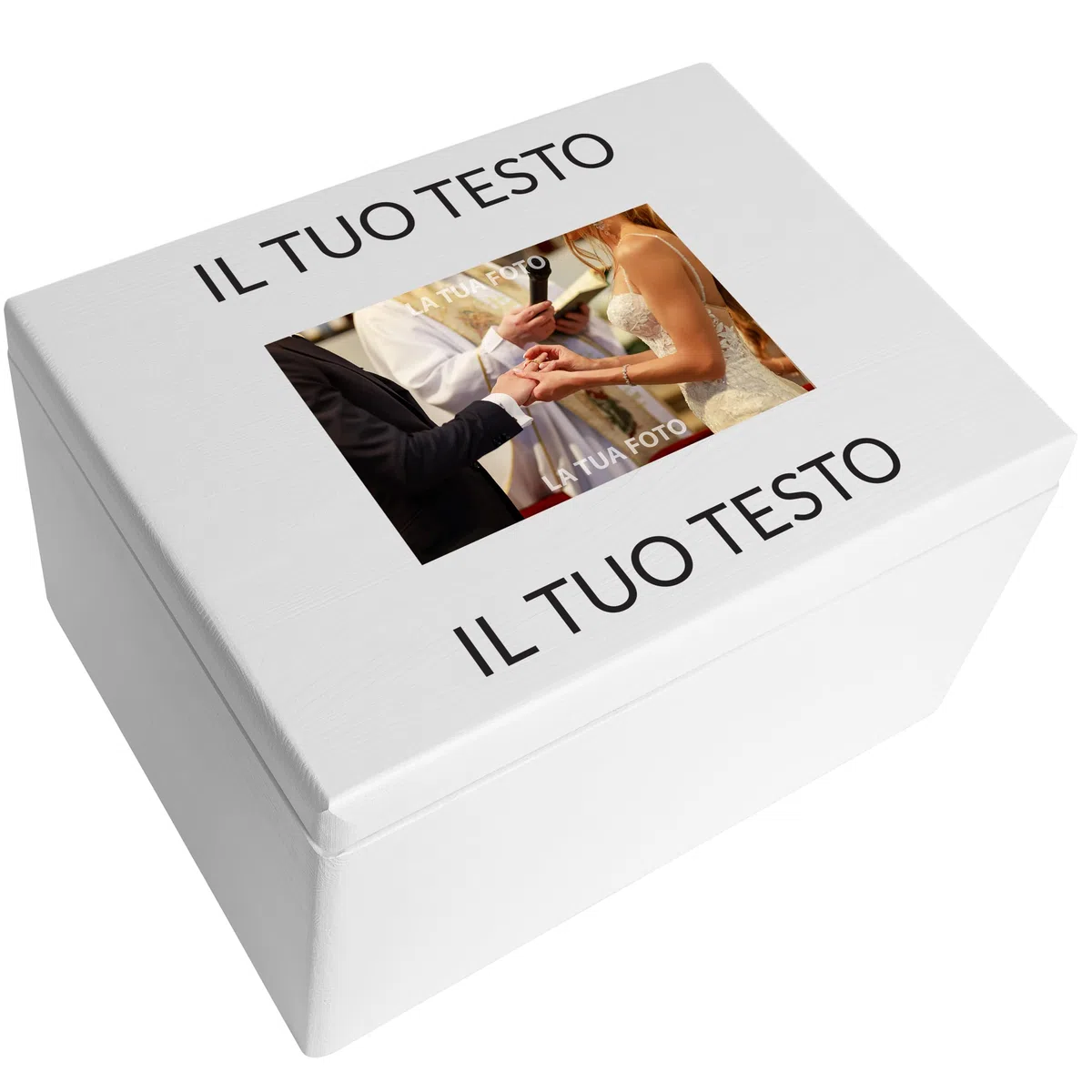 Creative Deco Il tuo Testo + Foto Personalizzata Idea Regalo Scatola di Legno Bianca | Personalizzate Scatole dei Ricordi | Per Donna, Uomo e Coppie | Stampa a colori | Per Compleanno, Pasqua, Feste