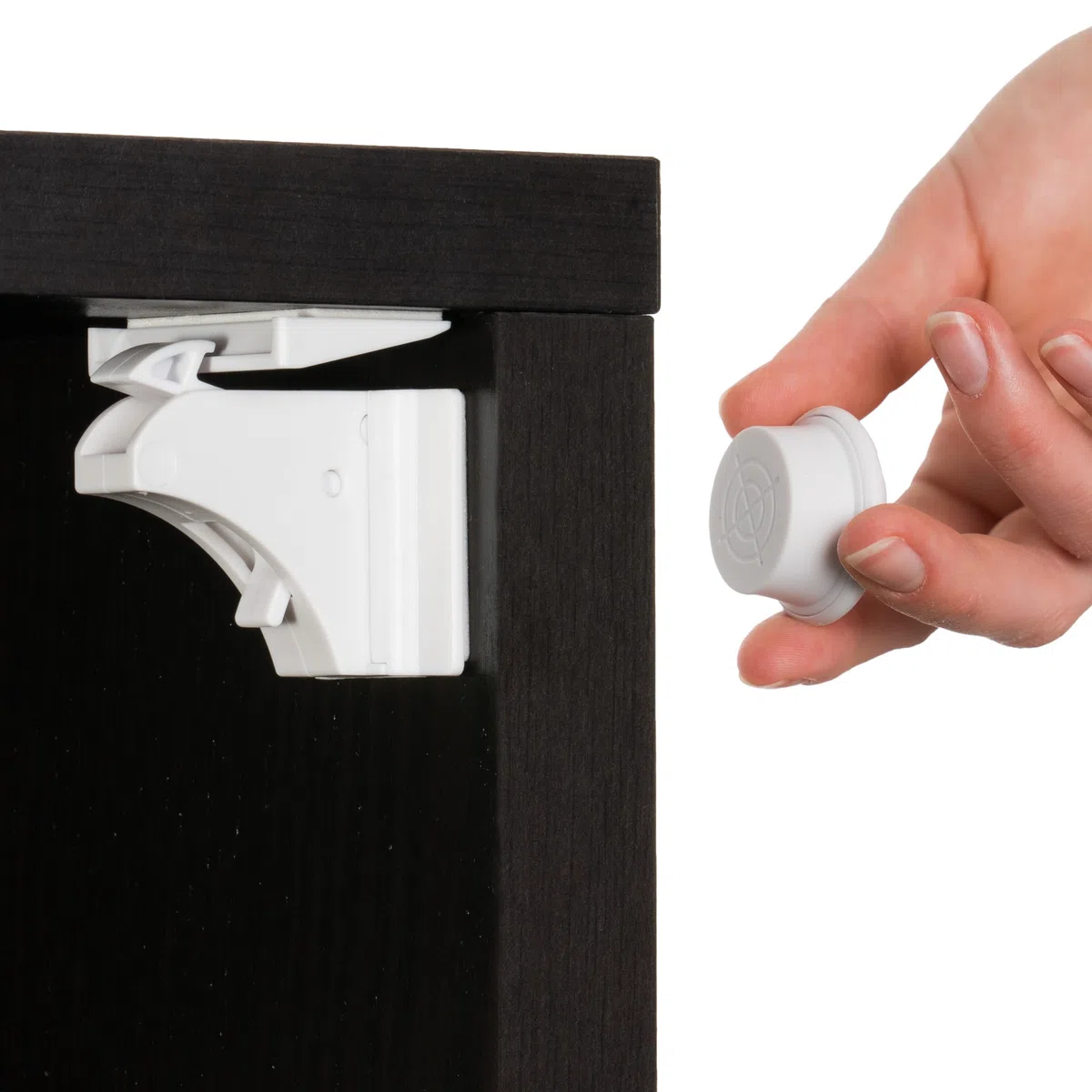 Blocca cassetti per bambini 8 Serrature + 2 Chiavi magnetiche, Chiusura cassetti per bambini, Magnetico Senza Viti Installazione Rapida con Biadesivo Invisibile