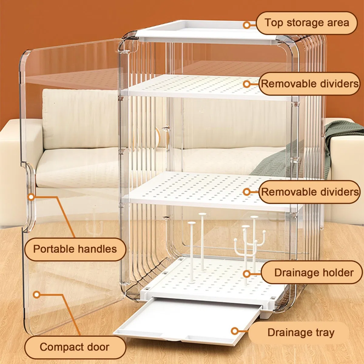 Generico Organizzatore per Biberon | Organizzatore Posate Bambini,Portabiberon con Copertura per Camera del Bambino Cucina Frigo Bagno