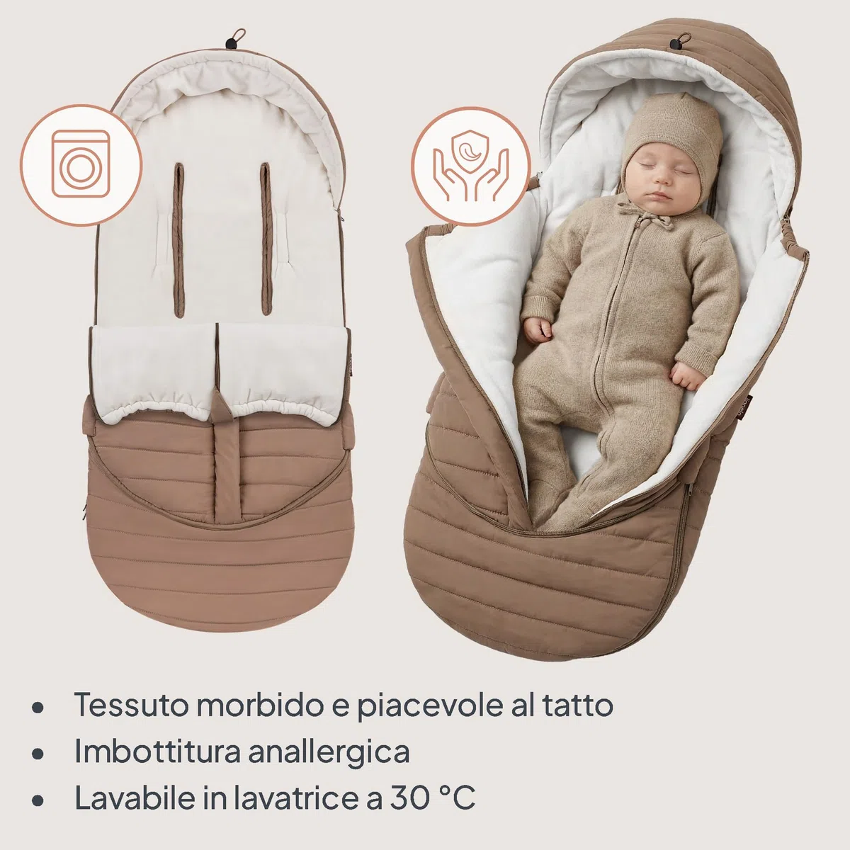 Lionelo Oli Sacco A Pelo Passeggino Invernale Universale Per Passeggino E Navicella, Cinture A 5 Punti, Impermeabile, Caldo, Cerniera, Lavabile In Lavatrice, Imbottitura Anallergica, 101 x 45 cm