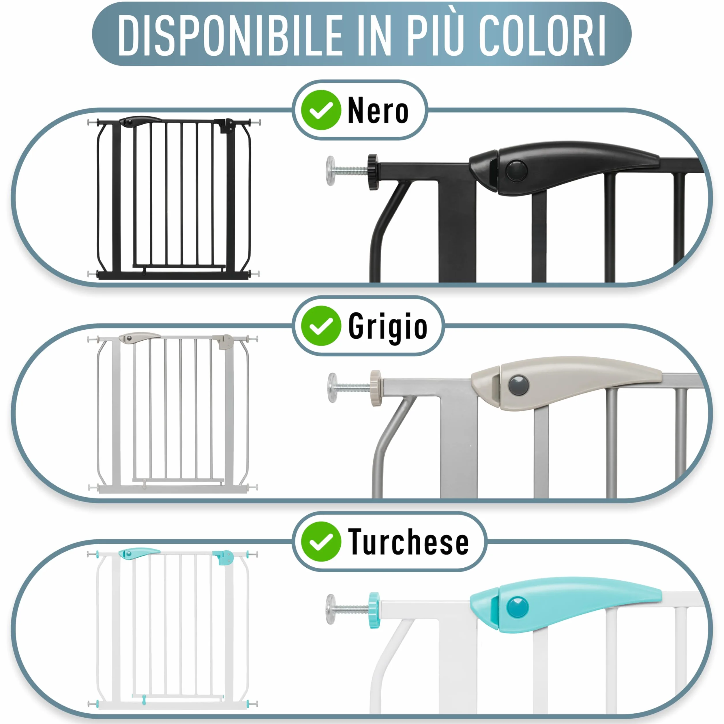 Berrin Cancelletto per Bambini di Sicurezza 120-130 cm Metallo Bianco 90° Stop