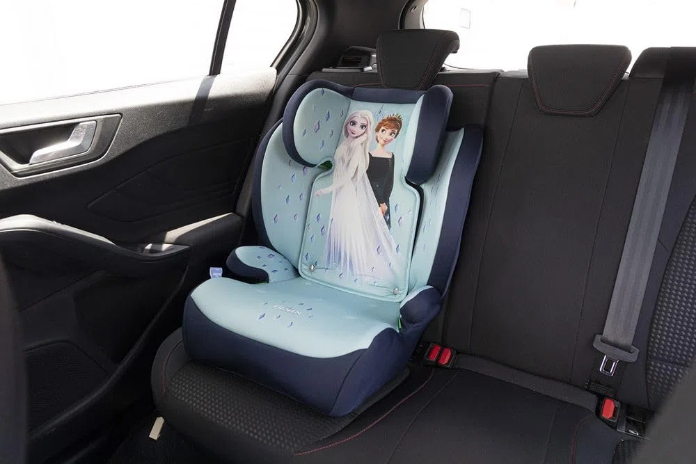 Disney Frozen i-Size, Seggiolino auto bambini 15-36 kg (3,5-12 anni), 100-150 cm, Gruppo 2/3, si installa con cintura a 3 punti, azzurro