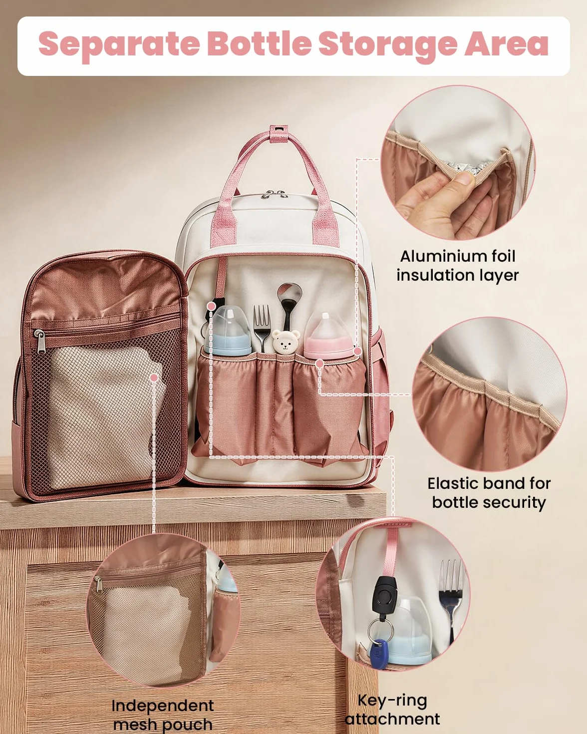 Miss Lulu Zaino Mamma Fasciatoio Grande, Borsa Passeggino 16 Tasche, Impermeabile, Isolanti