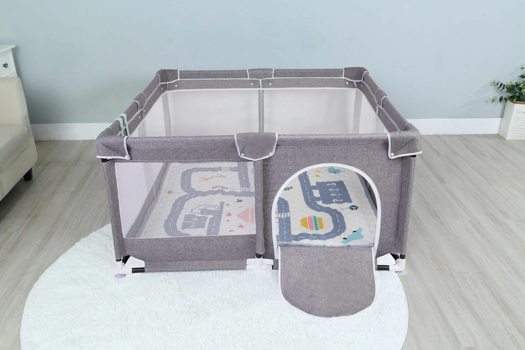 Star Ibaby Box Bambini Pieghevole, Lettino Neonato da Viaggio Morbido, Lettino da Campeggio per Bambini Anti Scivolo, Lettino Neonato Portatile Sicuro e Antiribaltamento, Facile da Piegare/Assemblare