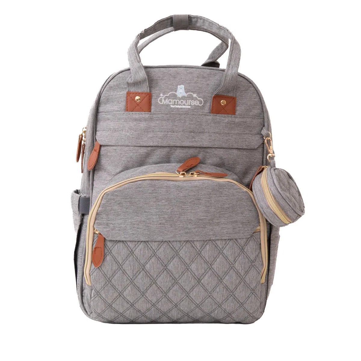 Zaino per pannolini 3 in 1 – Grande capacità con 13 tasche, lettino pieghevole e zanzariera incorporata, borsa da viaggio multifunzione, impermeabile, grigio o blu