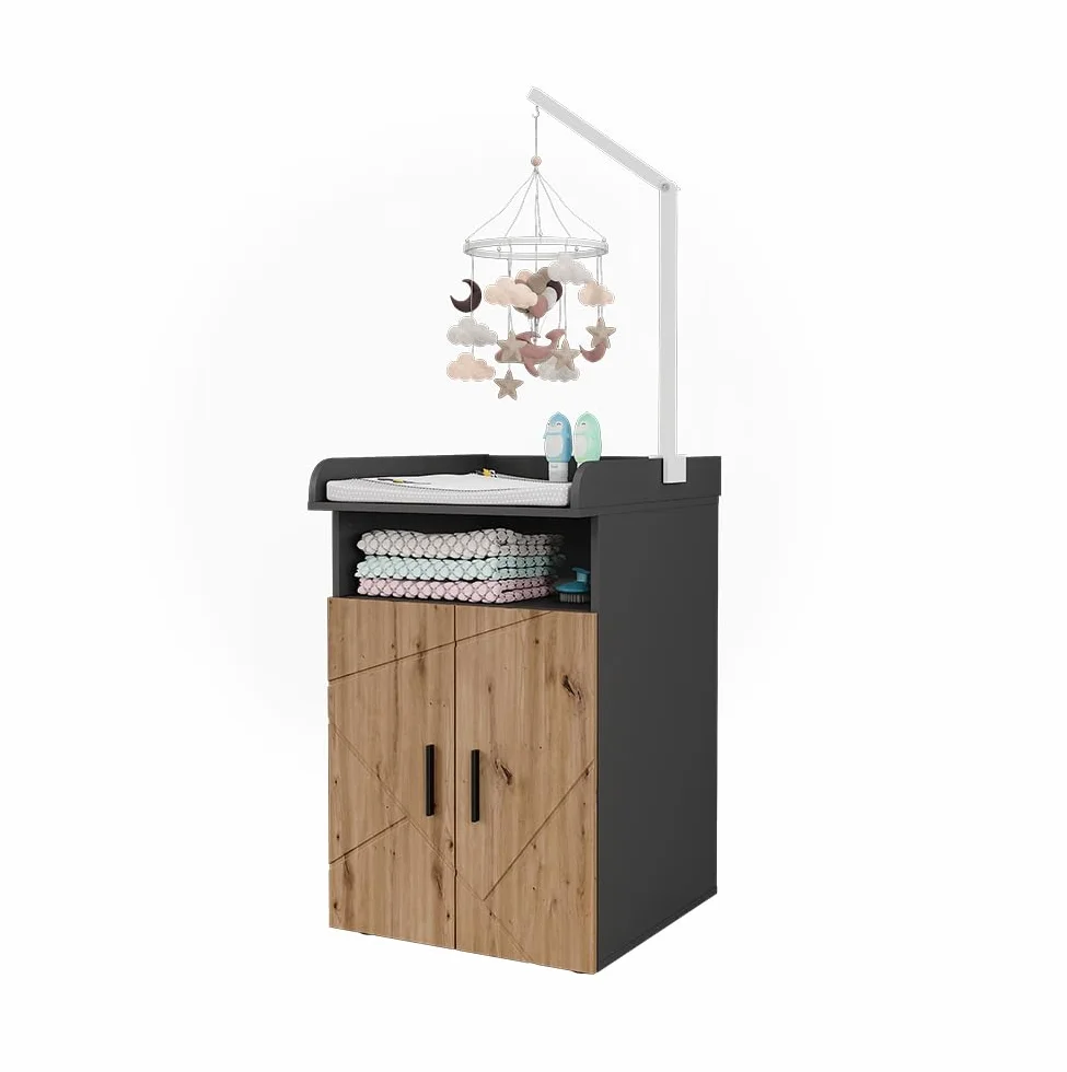 Vicco Fasciatoio Irma 60 x 97 cm Antracite/Rovere dorato con unità di cambio