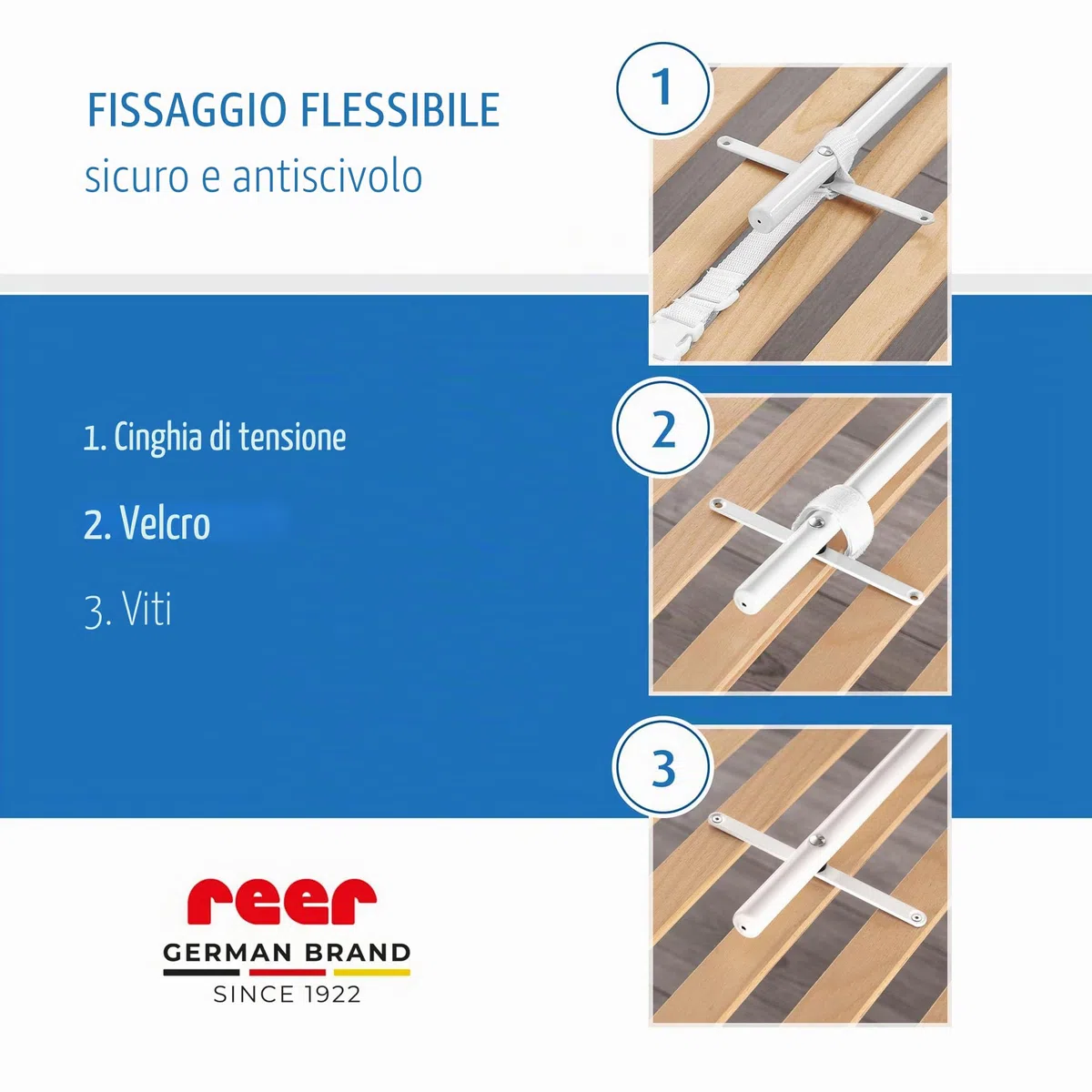 Reer Sleep'n Keep 45111 - Paracolpi per lettino, lunghezza 150 cm, colore: Blu