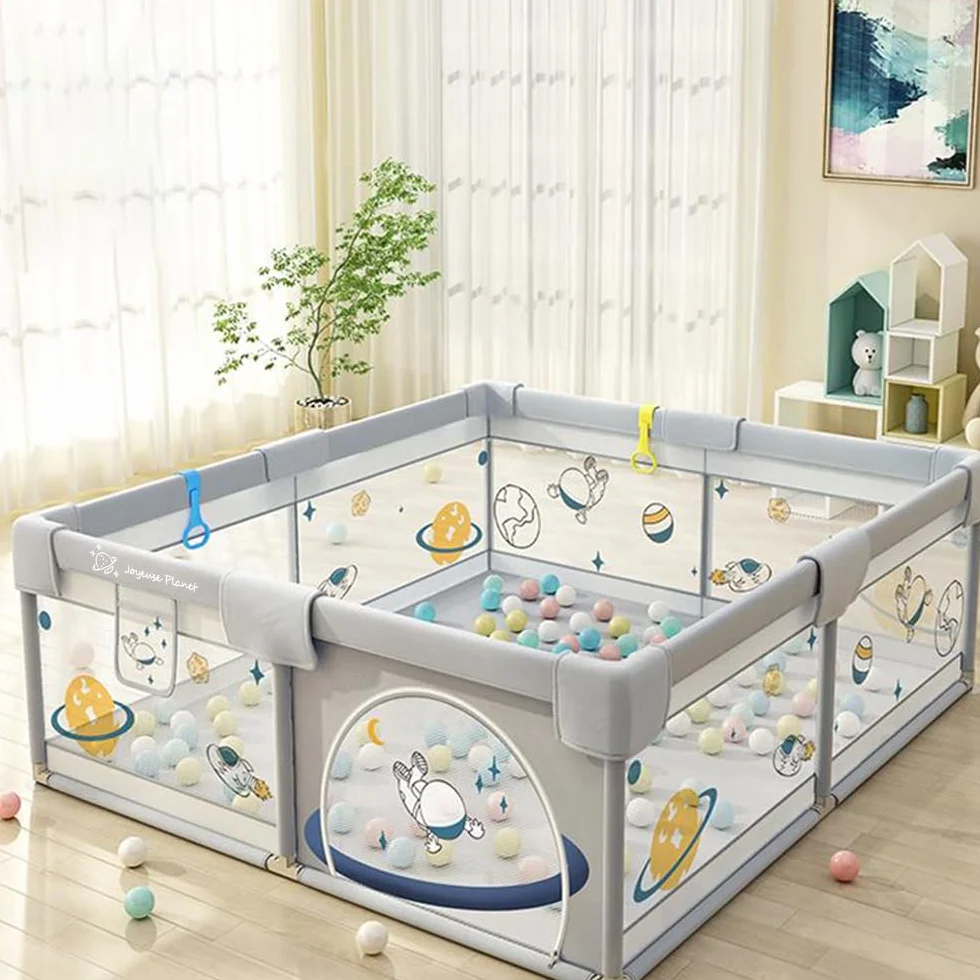 Baby box completo con tappeti, parco bambino in tessuto Oxford, centro attività per interni ed esterni, parco giochi per bambini con rete traspirante su quattro lati e ventose (150 x