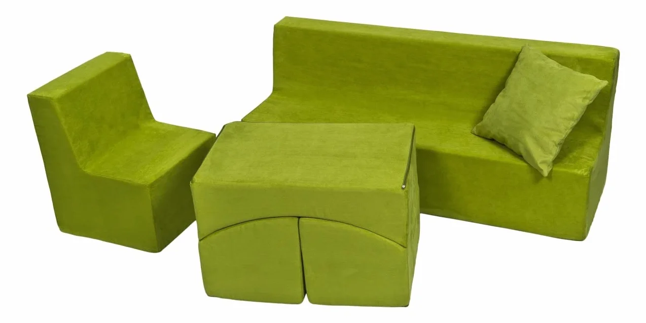 Velinda Set Completo Mobili Bambino Poltroncina Divanetto Poltrona Relax Verde