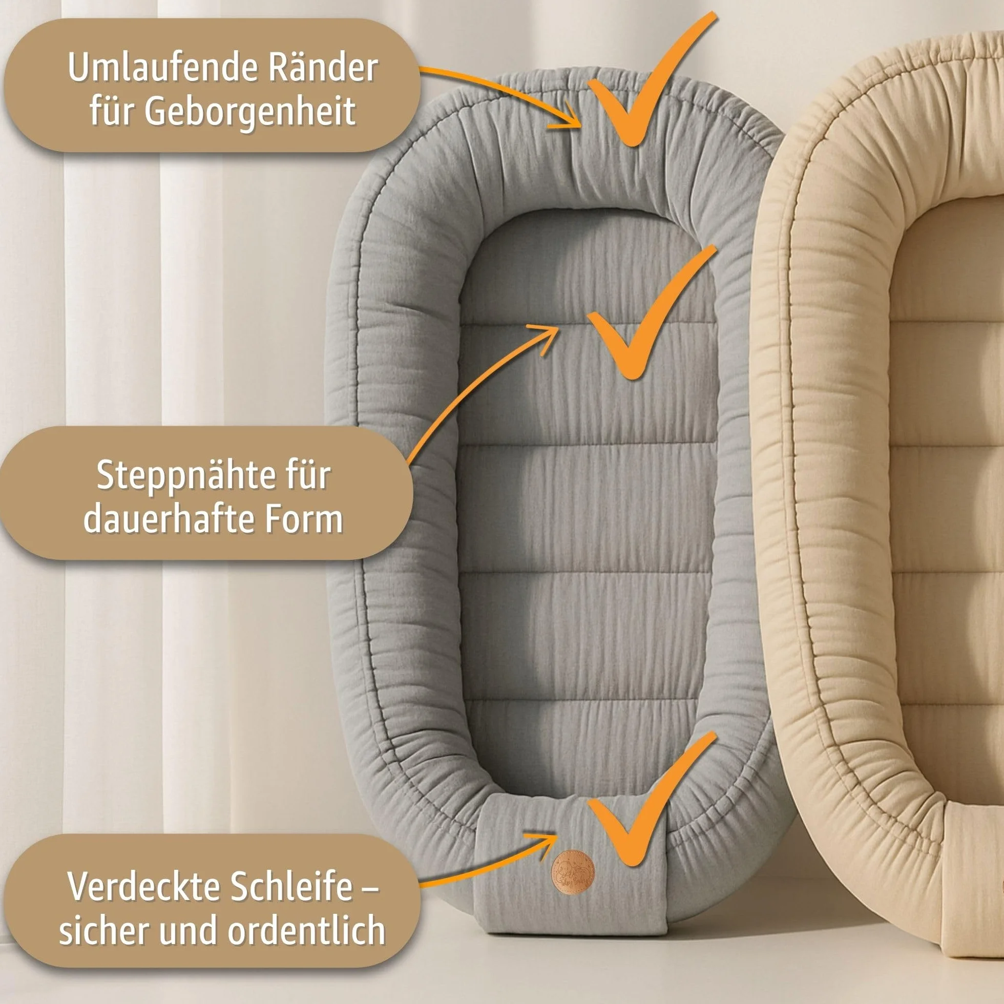 Mussola Riduttore lettino neonato 90x50 cm baby nest trasportabile nido culla antisoffoco Salvia