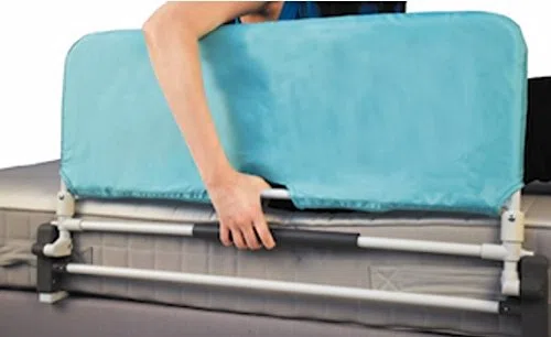 Sponda Letto Universale Pieghevole Ribaltabile con Parasponda 90x50,5 cm