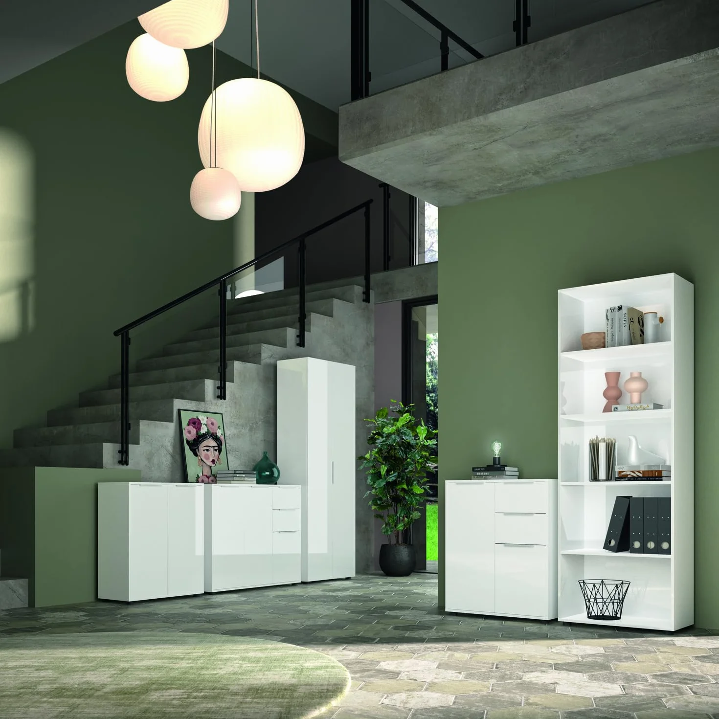 Composad Armadio ESPRESSO 2 Ante Salva Spazio 69,4x181x36 cm Bianco Made in Italy