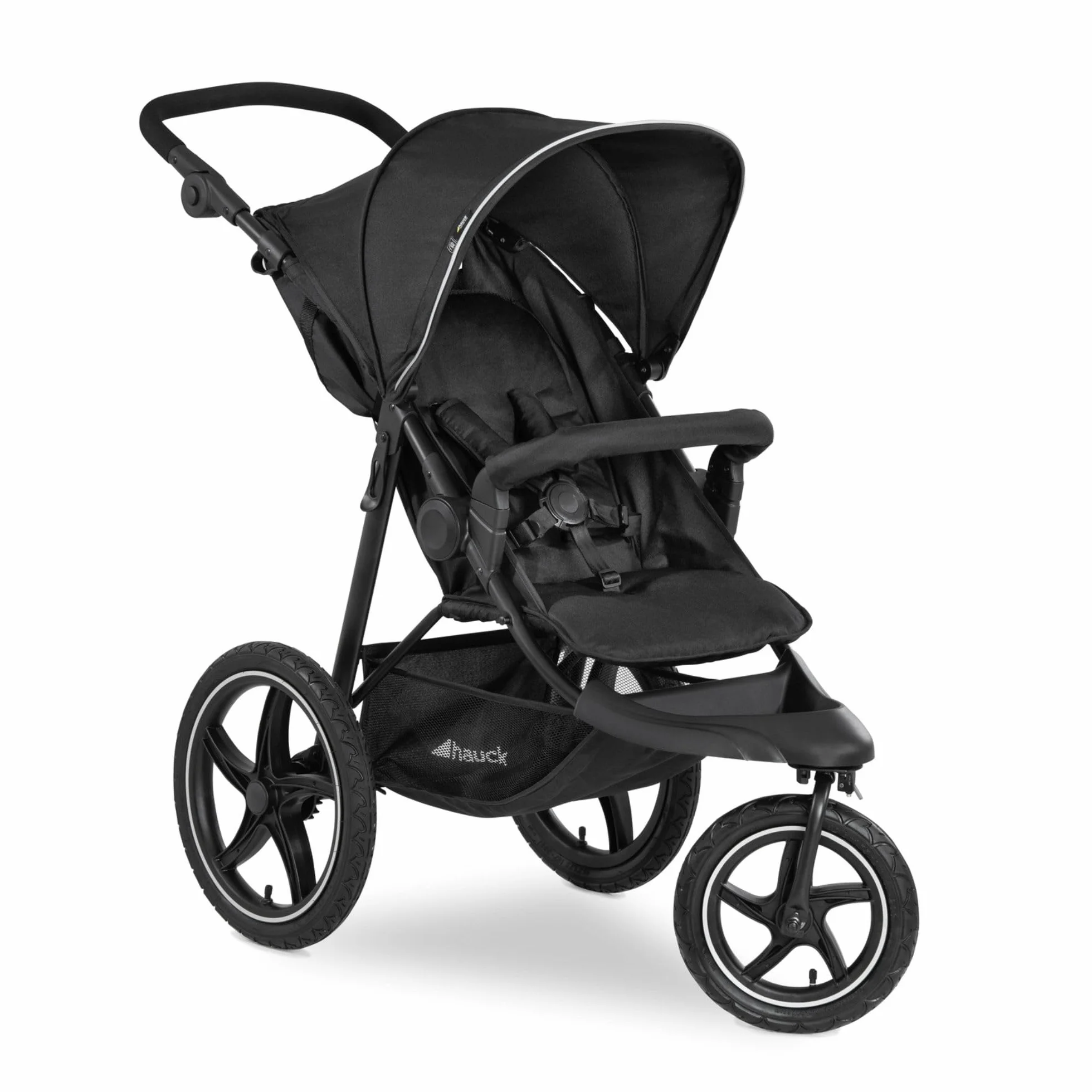 Hauck Passeggino 3 Ruote Runner 2 z Kołami XL, 22 kg, Reclinabile, Regolabile, UPF 50+, Cesto 3 kg, Pieghevole, Nero
