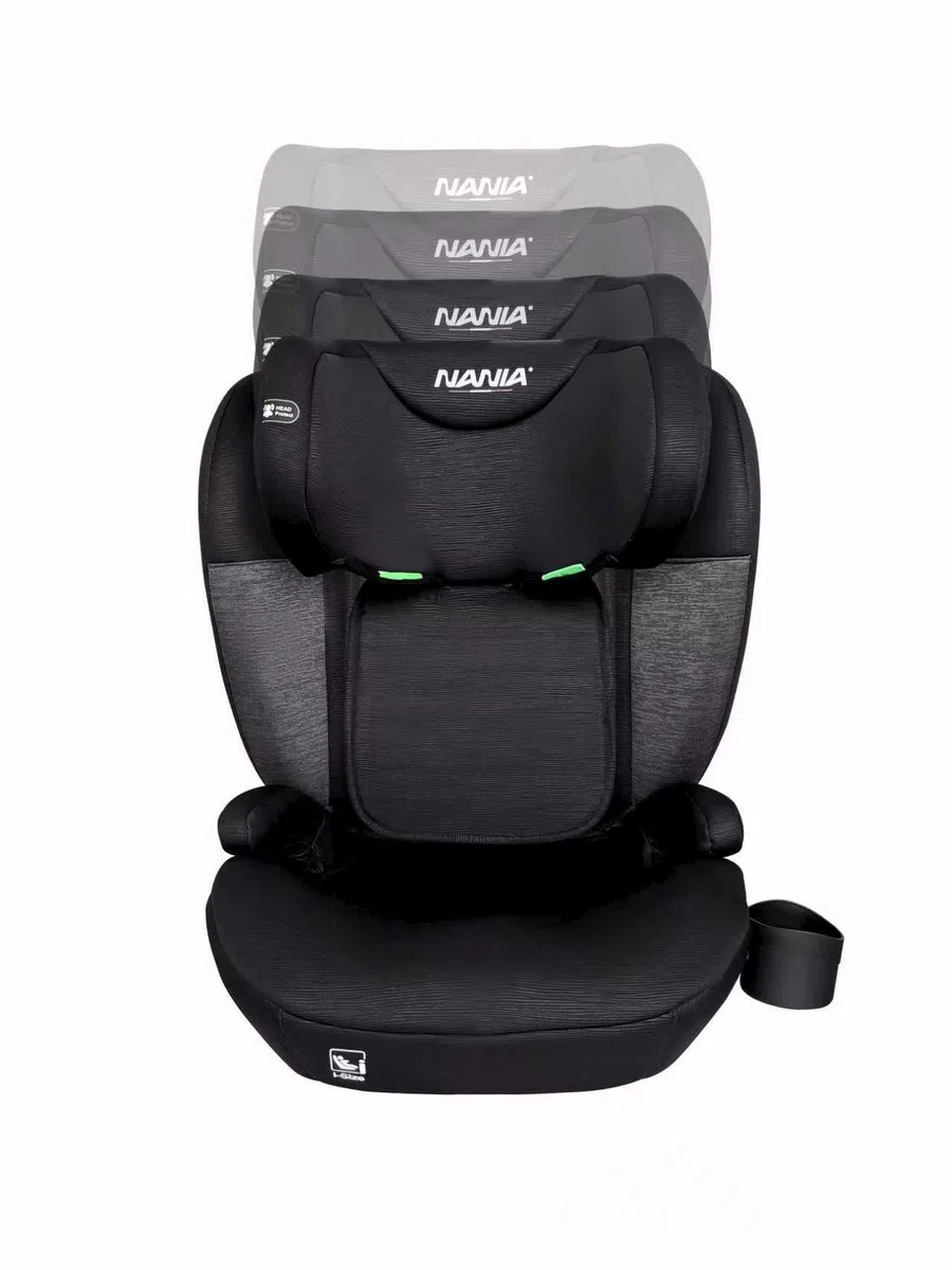 Nania, Torino, Seggiolino auto, 76-150 cm, da 9 a 36 kg, da 15 mesi a 12 anni, Poggiatesta regolabile con 12 regolazioni, Protezione laterale,Portabicchieri
