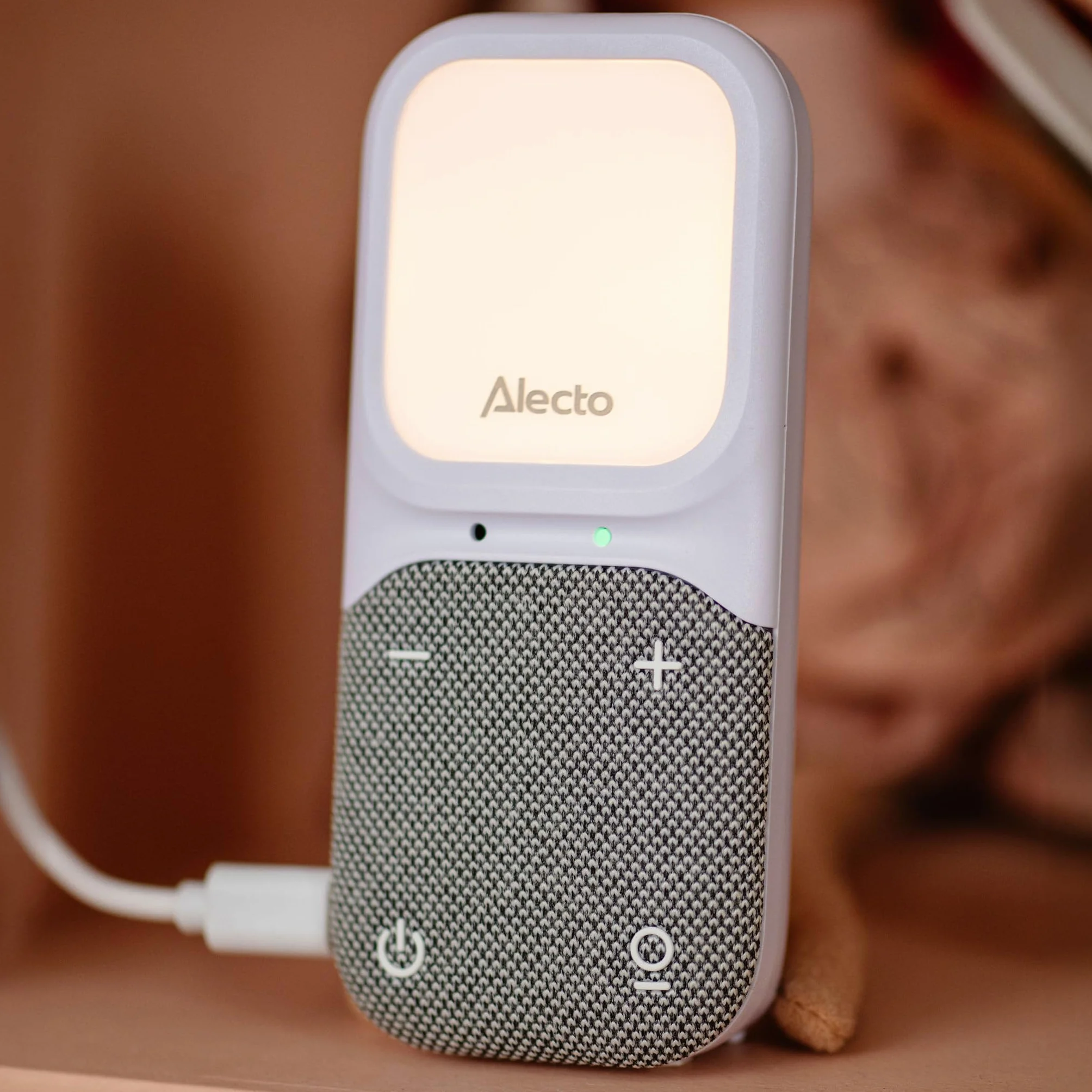 Alecto DBX140 Moderno baby monitor Full Eco Audio DECT display luce notturna Bianco Grigio