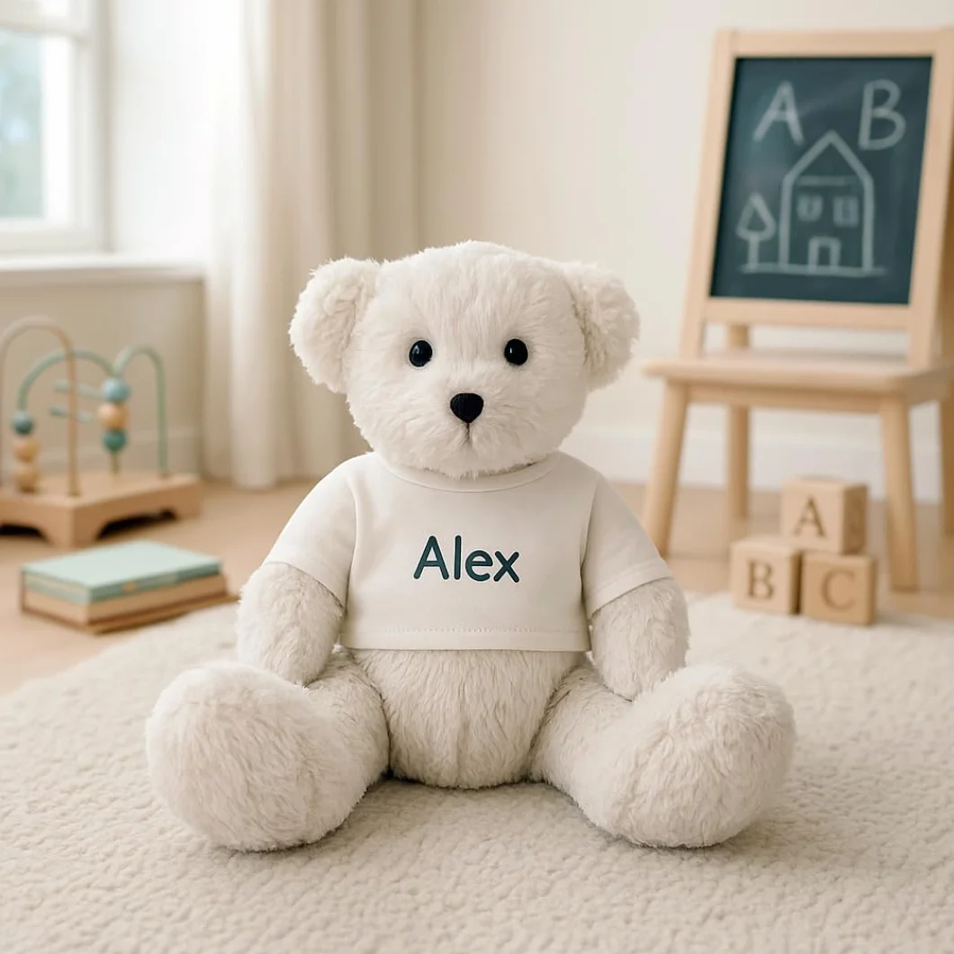 BebeDeParis Set Regalo Nascita personalizzato per neonato: Accappatoio, Body, Néceser, custodia Muselina e orso di peluche 6/12 mesi