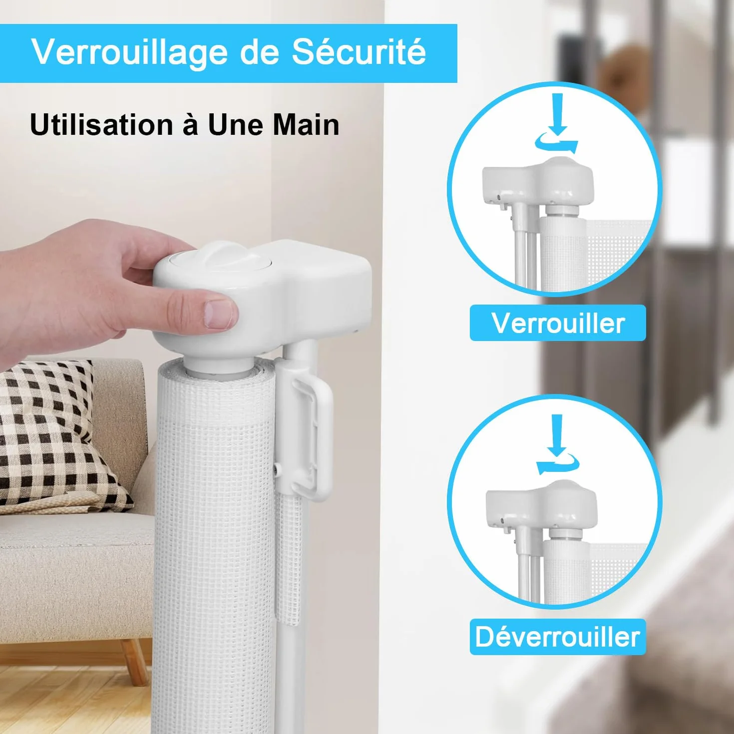 Cancelletto estensibile per scale 0-200 cm Barriera di sicurezza per bambini arrotolabile