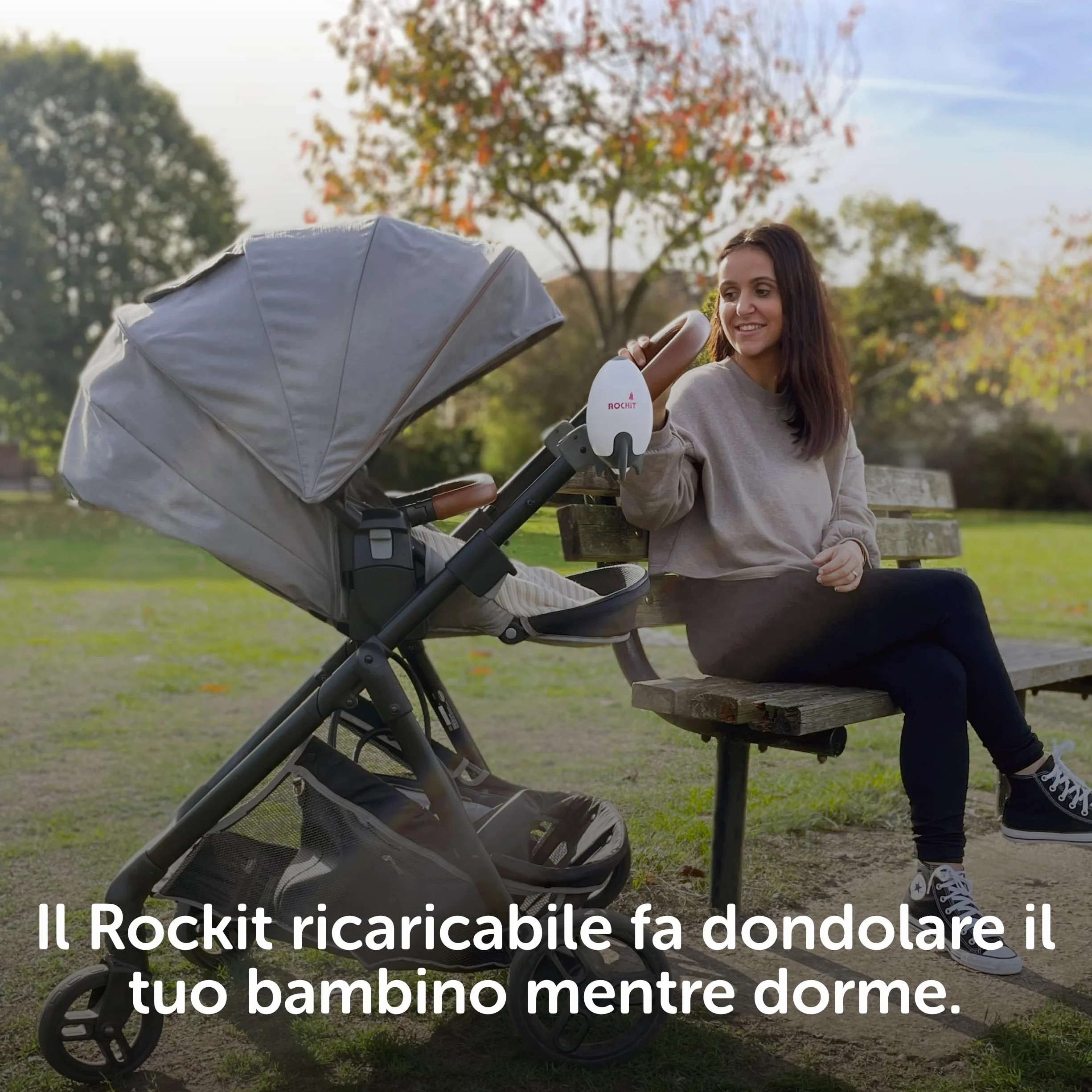 Rockit Rocker ricaricabile – Baby Sleep Aid per passeggino, velocità regolabile, timer 60 minuti