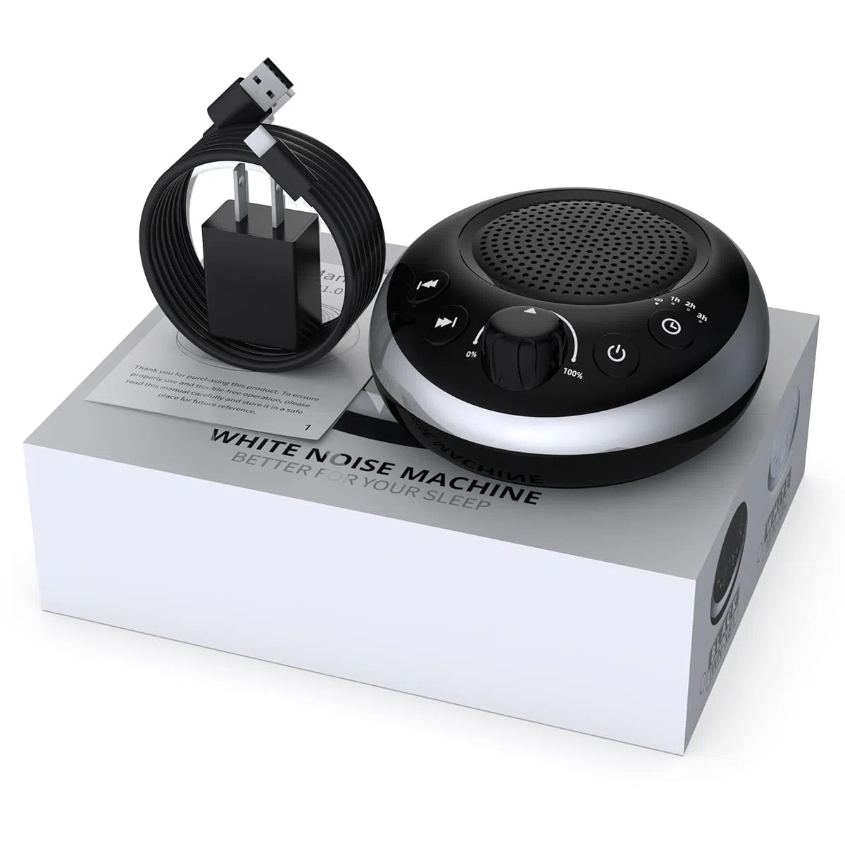 Macchina del suono Macchina per il rumore bianco forte Macchina per il rumore marrone non-stop 30 suoni lenitivi per bambini adulti Macchina per il sonno a rumore rosa 36 livelli Vol Auto-Off Timer