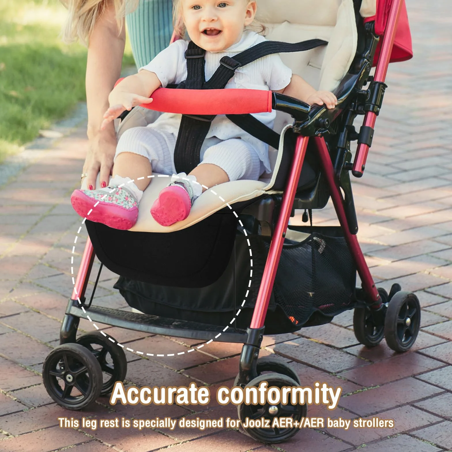 Passeggino Gamba,Poggiapiedi Esteso Pedale Sedile Esteso Traspirante Durevole Poggiapiedi Passeggino Accessori Per AER+/AER Bambino Bambini Pram (nero)