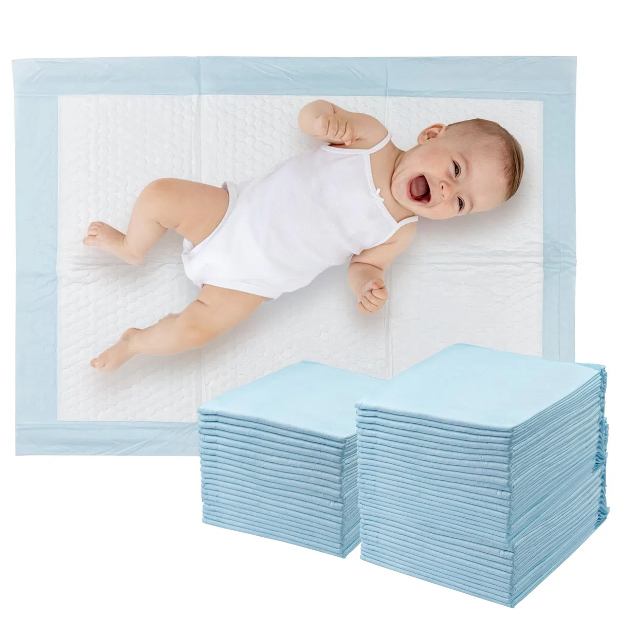 50 Pezzi Traverse per Fasciatoi Monouso, 60 × 40 cm Traversine Neonato Fasciatoio, Getta e Getta Multiuso, Uscinetti per Cambio Incontinenza, Ultra Morbido, Super Assorbente, Impermeabile