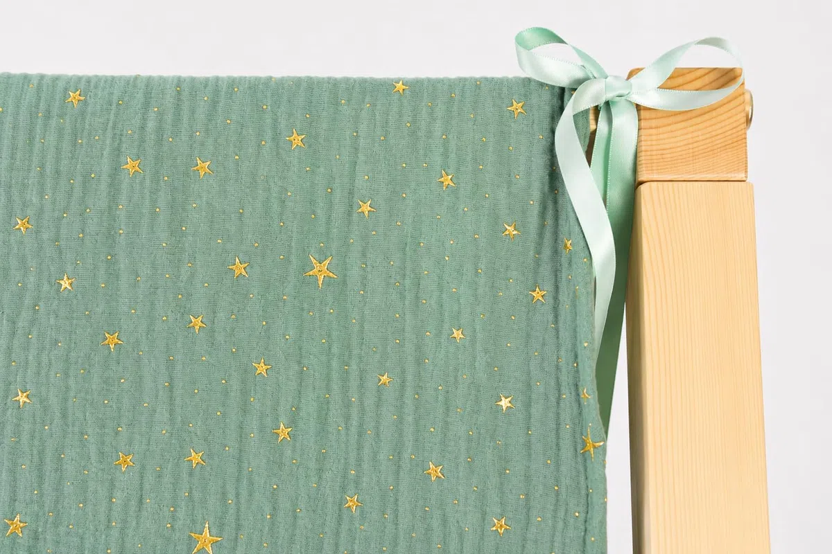 YellowNest Tenda per Letto Montessori (2 Pezzi) - Tenda Letto Bambini per Letto 70x140cm - 100% Mussola di Cotone - Senza Ghirlanda (Eucalipto, 62 x 270 cm (2 Pezzi))