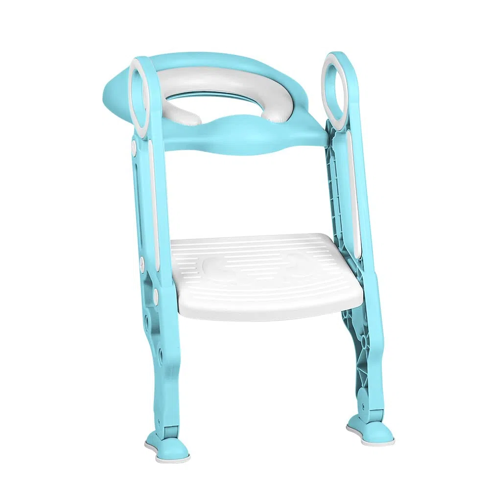 Riduttore Water Bambini con Scaletta - Riduttore Portatile WC Bimbi Dotato di Largo Scalino Resistente e Antiscivolo, Morbida Seduta Imbottita, Adatto per Tazze WC a V, U Oppure O
